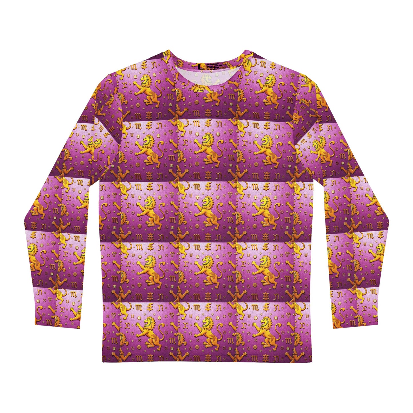 Men's Long Sleeve Shirt, (AOP), Leo, Zodiac v2, Pattern
