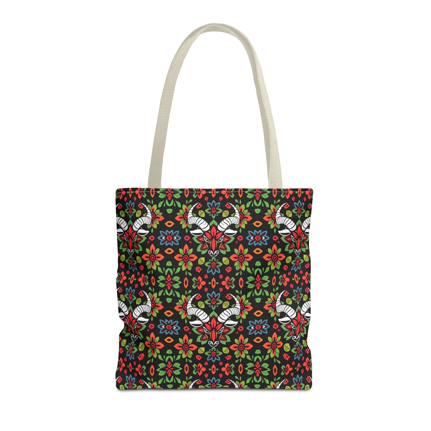 Tote Bag (AOP), Taurus, Zodiac v1, Flower Pattern