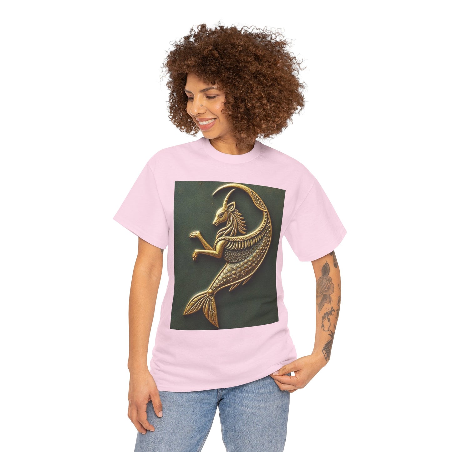 Unisex Heavy Cotton T-Shirt, Capricorn Animal. Symbol, Zodiac Design