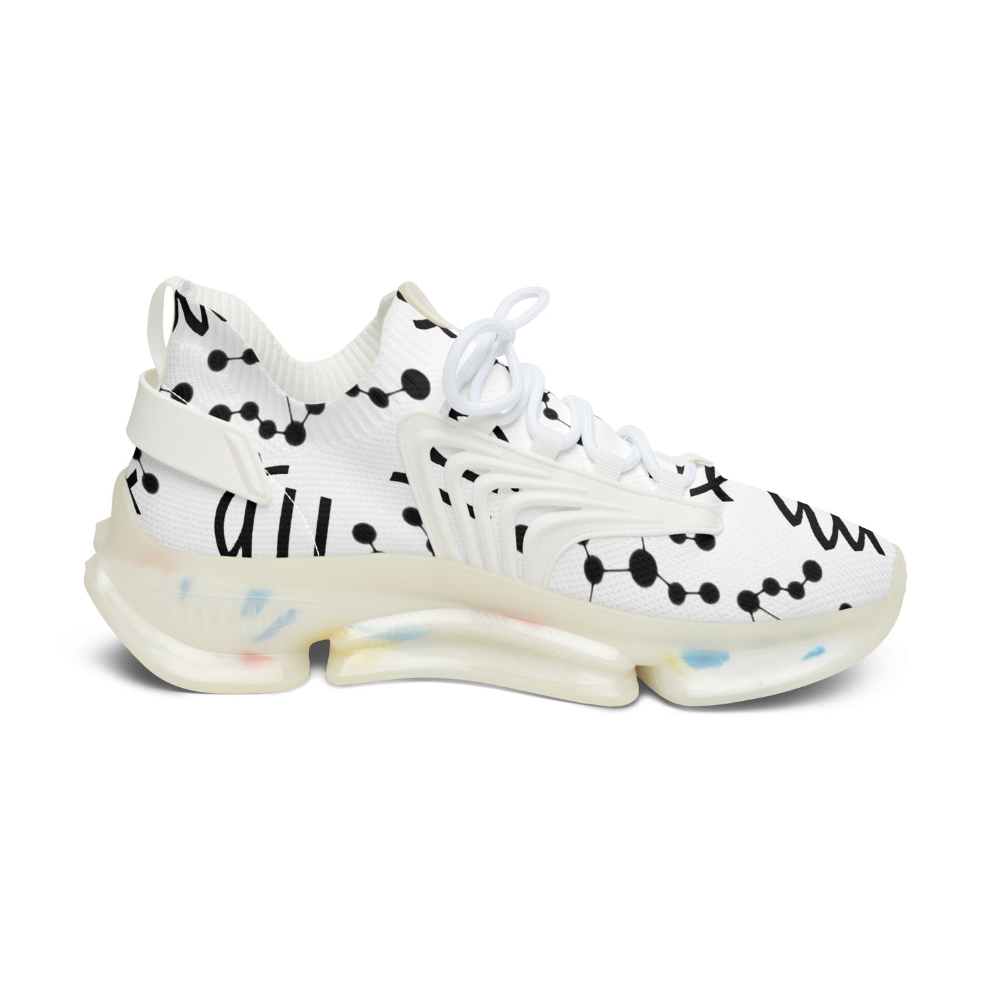 Women's Mesh Sneakers, Constellation & Symbol, Virgo Zodiac Sign, AOP