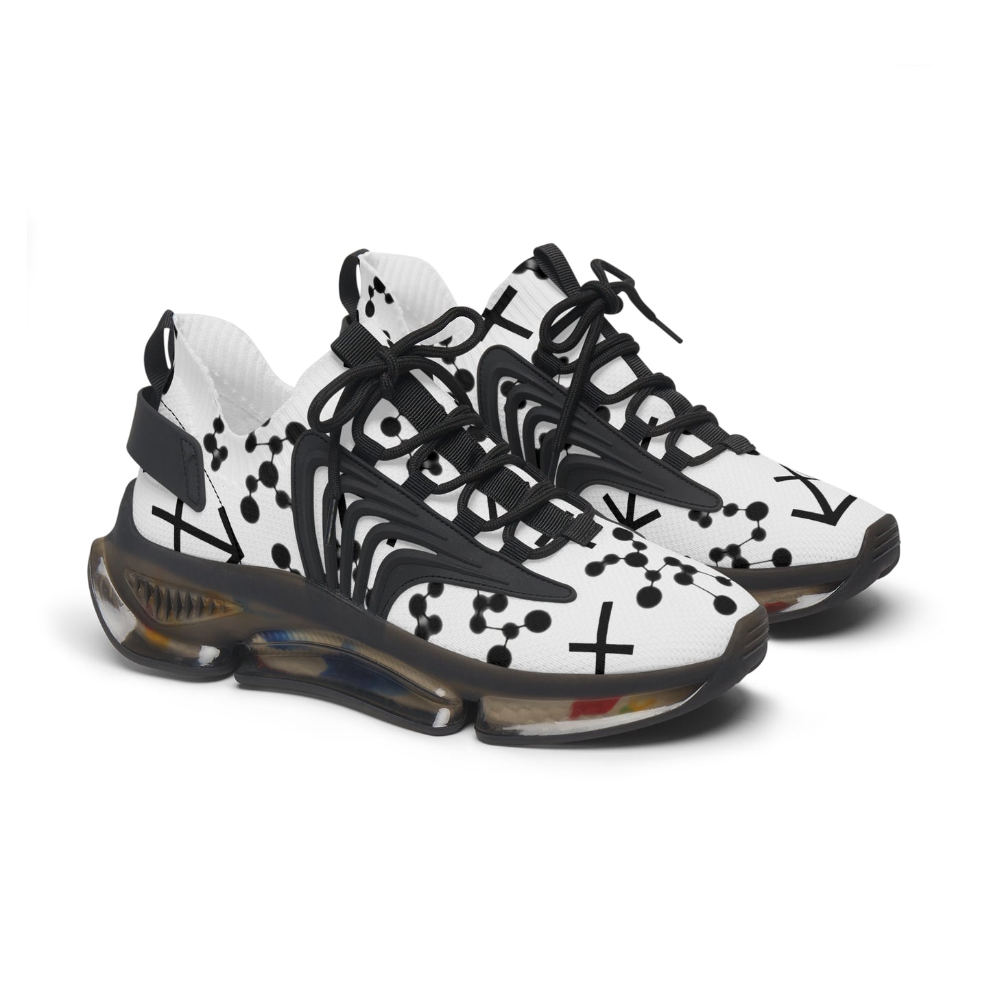 Women's Mesh Sneakers, Constellation & Symbol, Sagittarius Zodiac Sign, AOP
