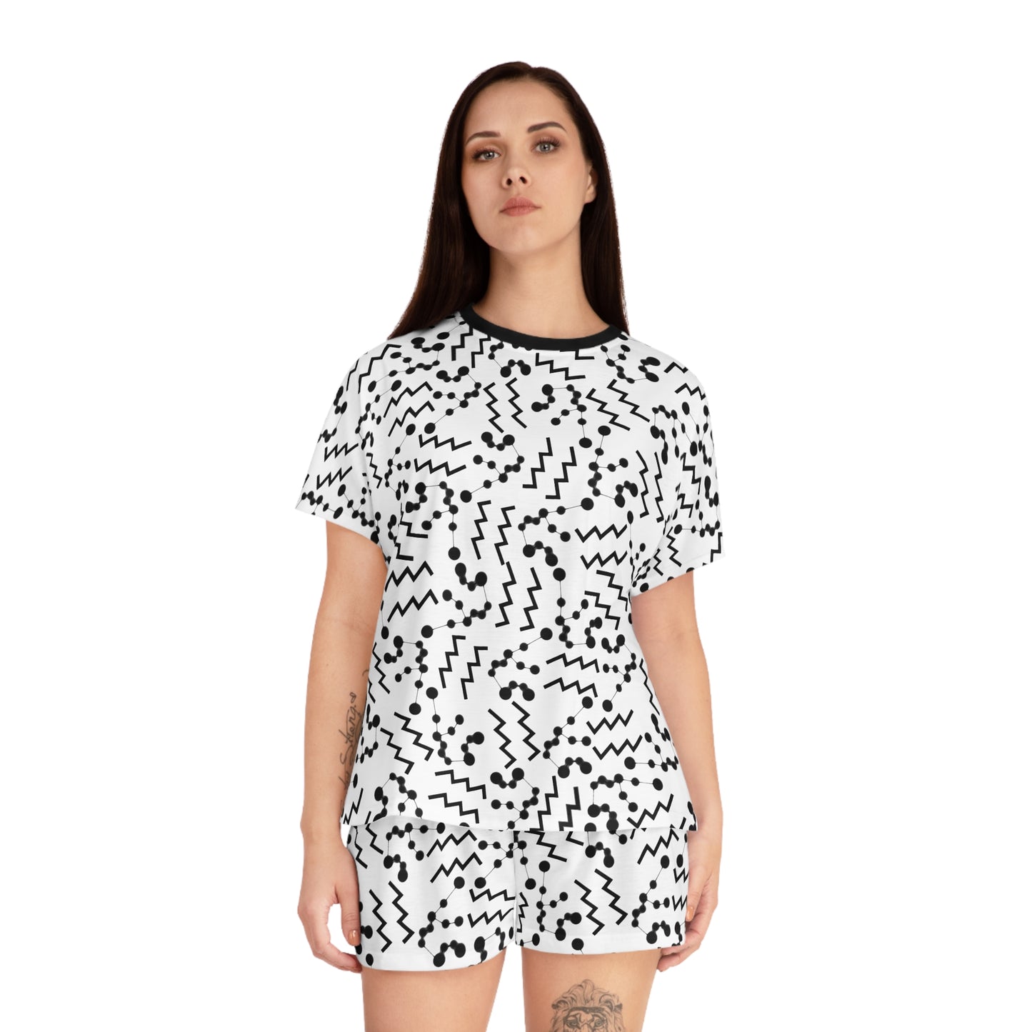 Women's Short Pajama Set Aquarius Zodiac Sign (AOP)