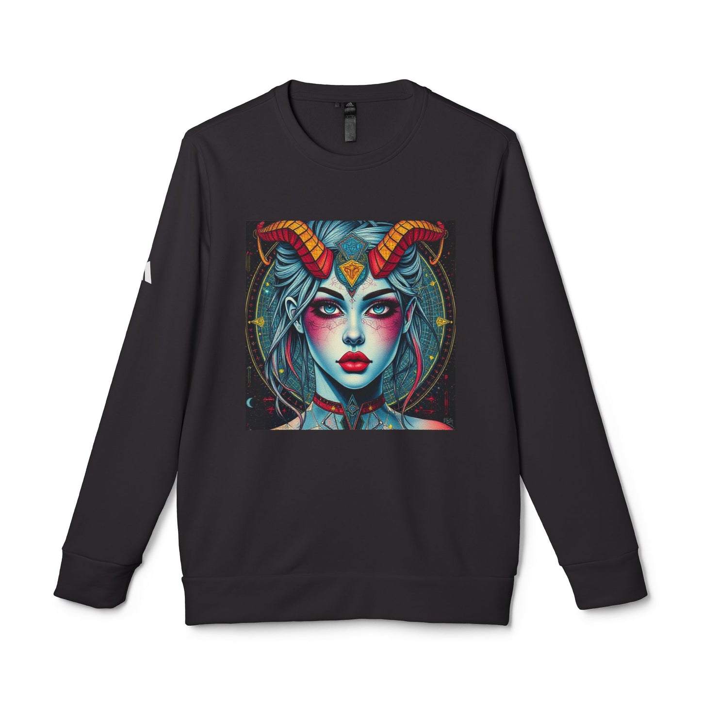 Adidas, Unisex Fleece Crewneck Sweatshirt, Capricorn, Pop Art, Zodiac