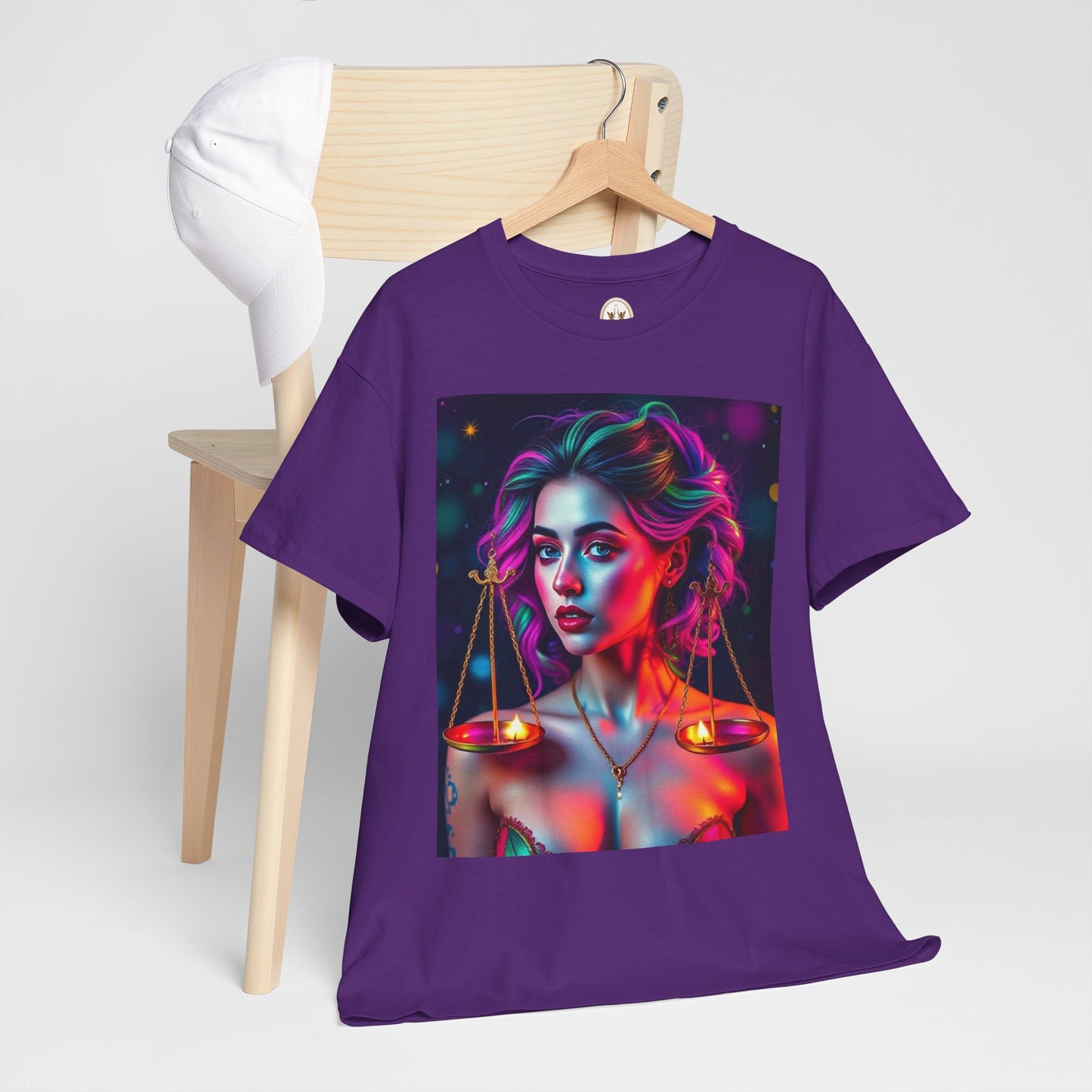 Unisex Heavy Cotton T-Shirt, Libra, Zodiac v3, Sexy Art