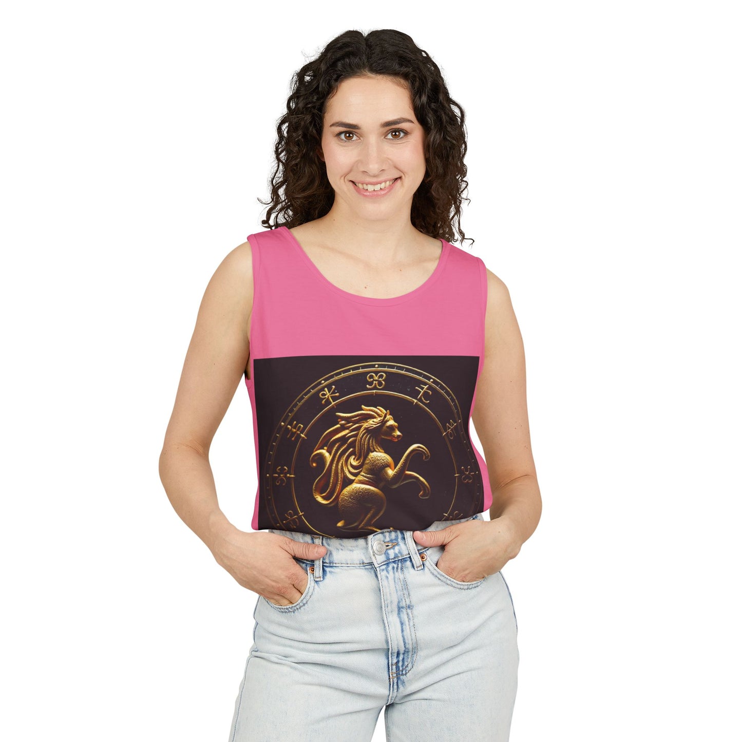 Unisex Garment-Dyed, Tank Top, Virgo Design, Planet Animal, 100% US cotton