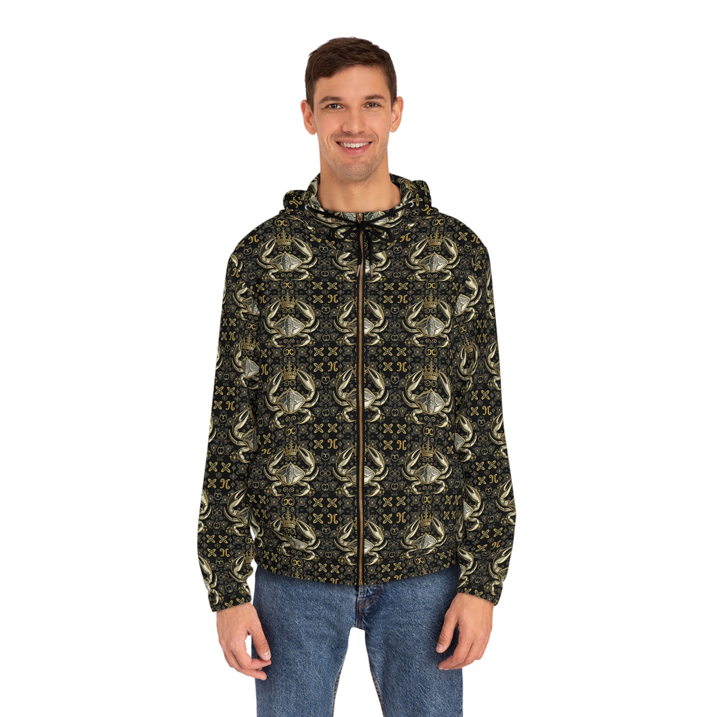 Full-Zip Hoodie (AOP), Cancer, Zodiac v3, Pattern