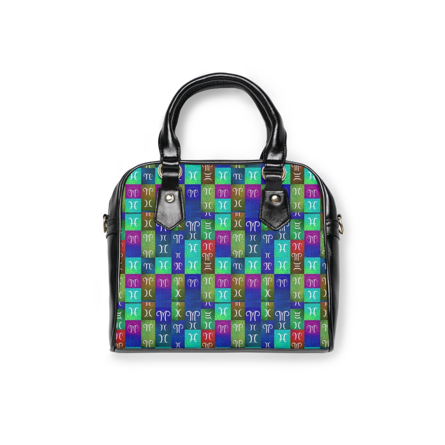 Shoulder Handbag, Aquarius, Zodiac v2, Shapes Pattern
