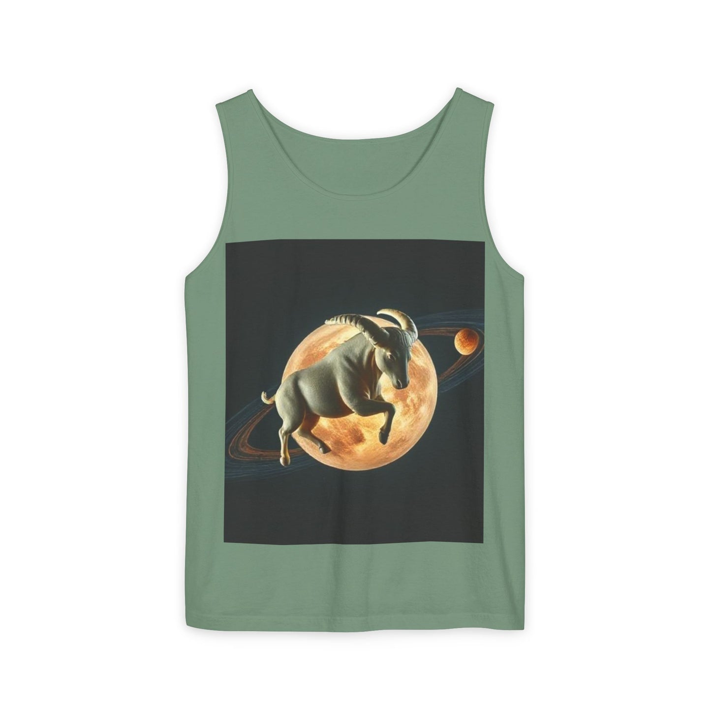 Unisex Garment-Dyed, Tank Top, Taurus Design, Planet Animal, 100% US cotton