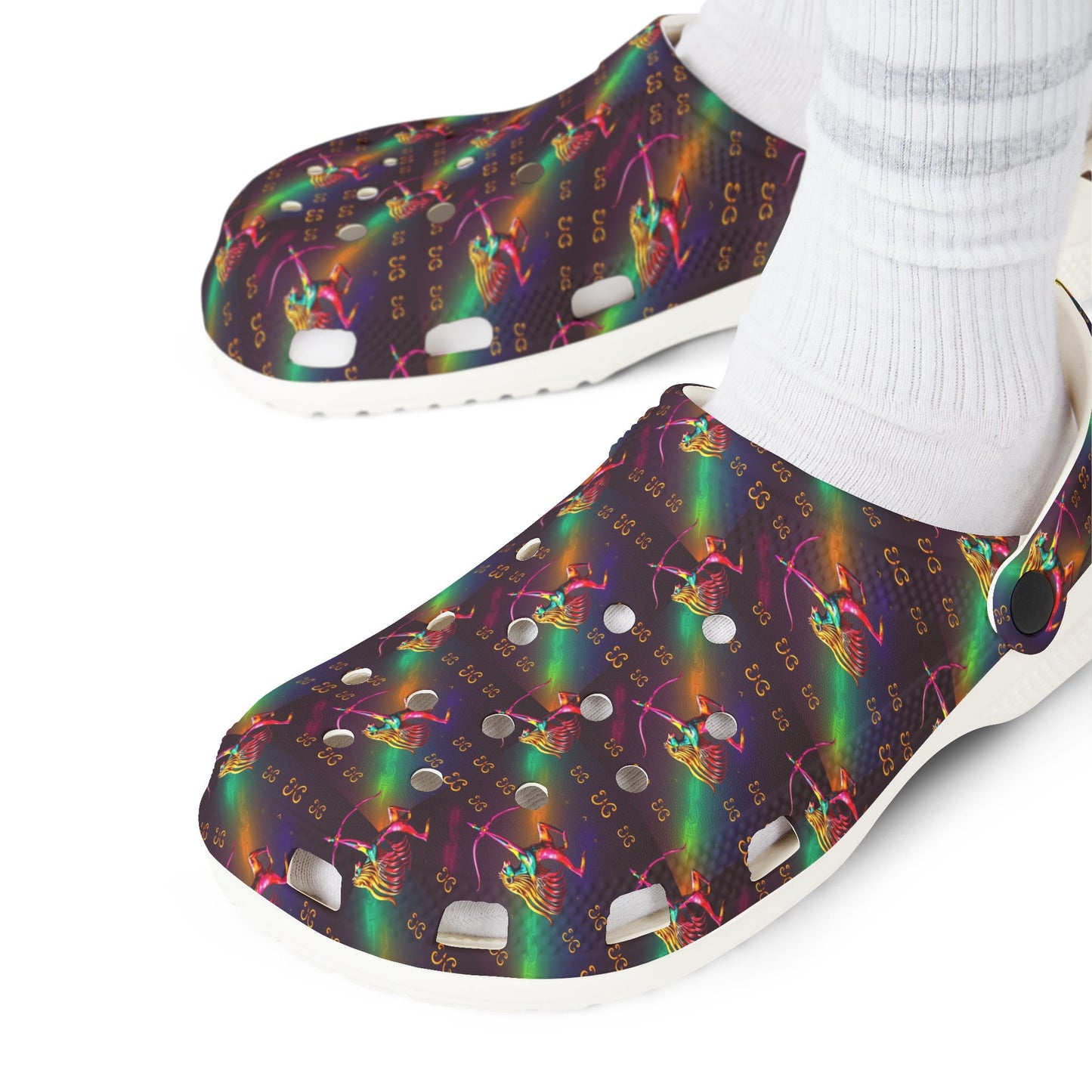EVA Foam Rubber Shoes, (AOP), Sagittarius, Zodiac v1, Pattern