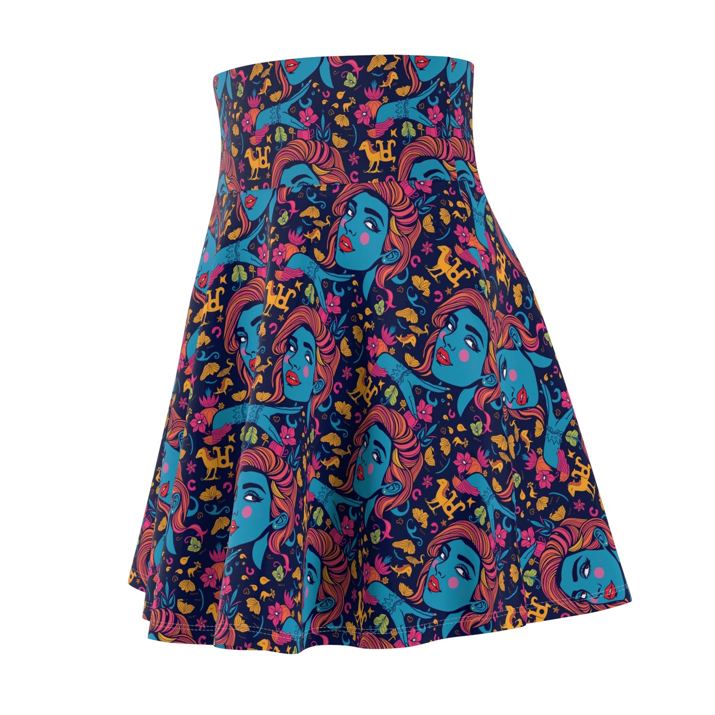 Women's Skater Skirt, (AOP), Aquarius, Zodiac, Sexy Pattern
