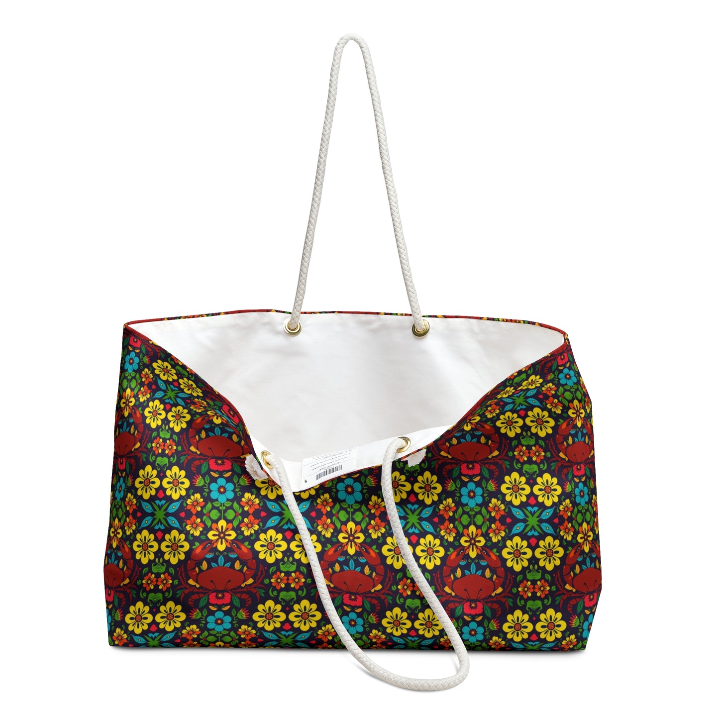 Weekender Bag, Cancer, Zodiac v3, Flower Pattern