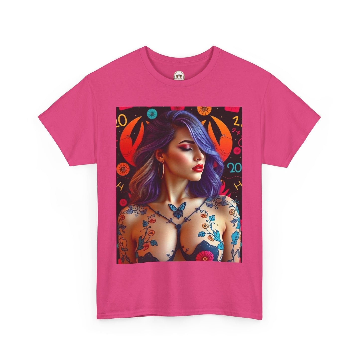 Unisex Heavy Cotton T-Shirt, Cancer, Zodiac, Sexy Art