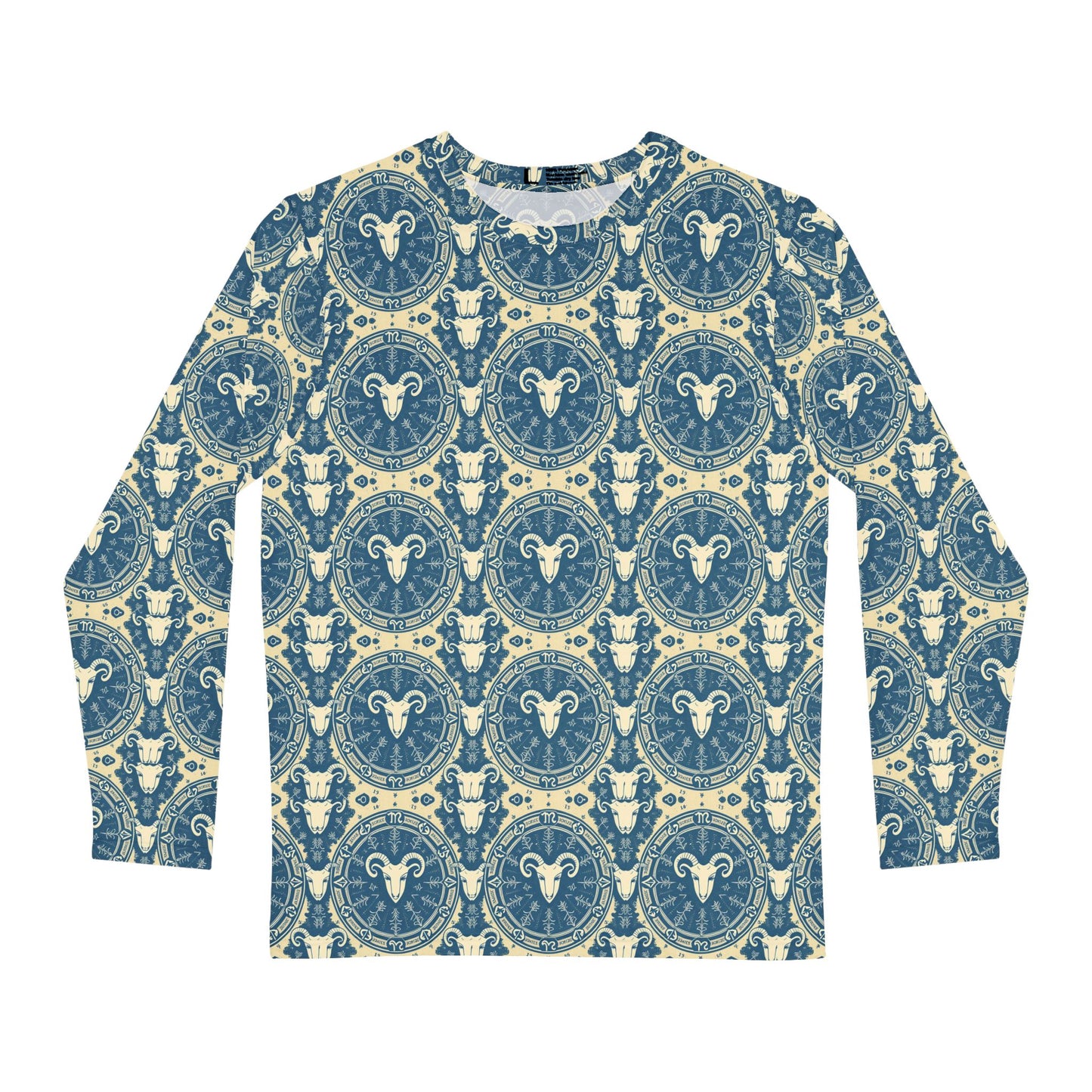 Men's Long Sleeve Shirt, (AOP), Aries, Zodiac v3, Pattern