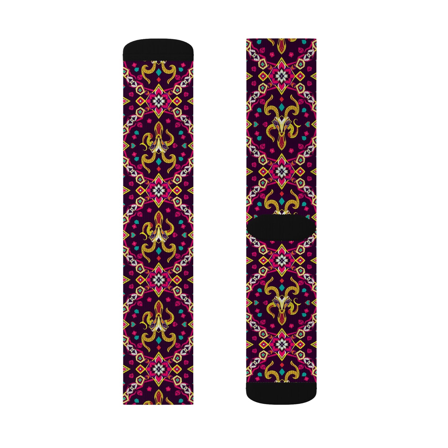 Sublimation Socks, Capricorn, Zodiac, Jewel Pattern
