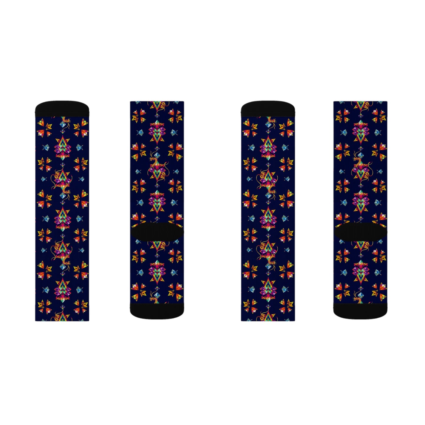 Sublimation Socks, Aquarius, Zodiac, Jewel Pattern
