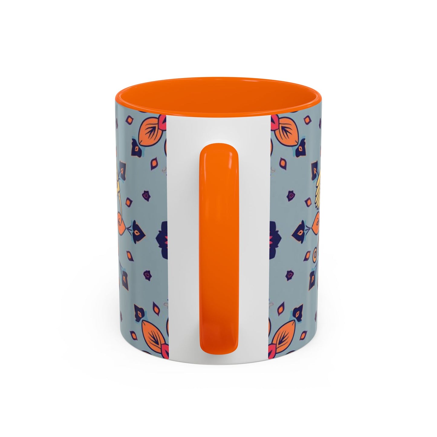 Accent Coffee Mug, Sagittarius, Zodiac v3. Flower Pattern, (11, 15oz)