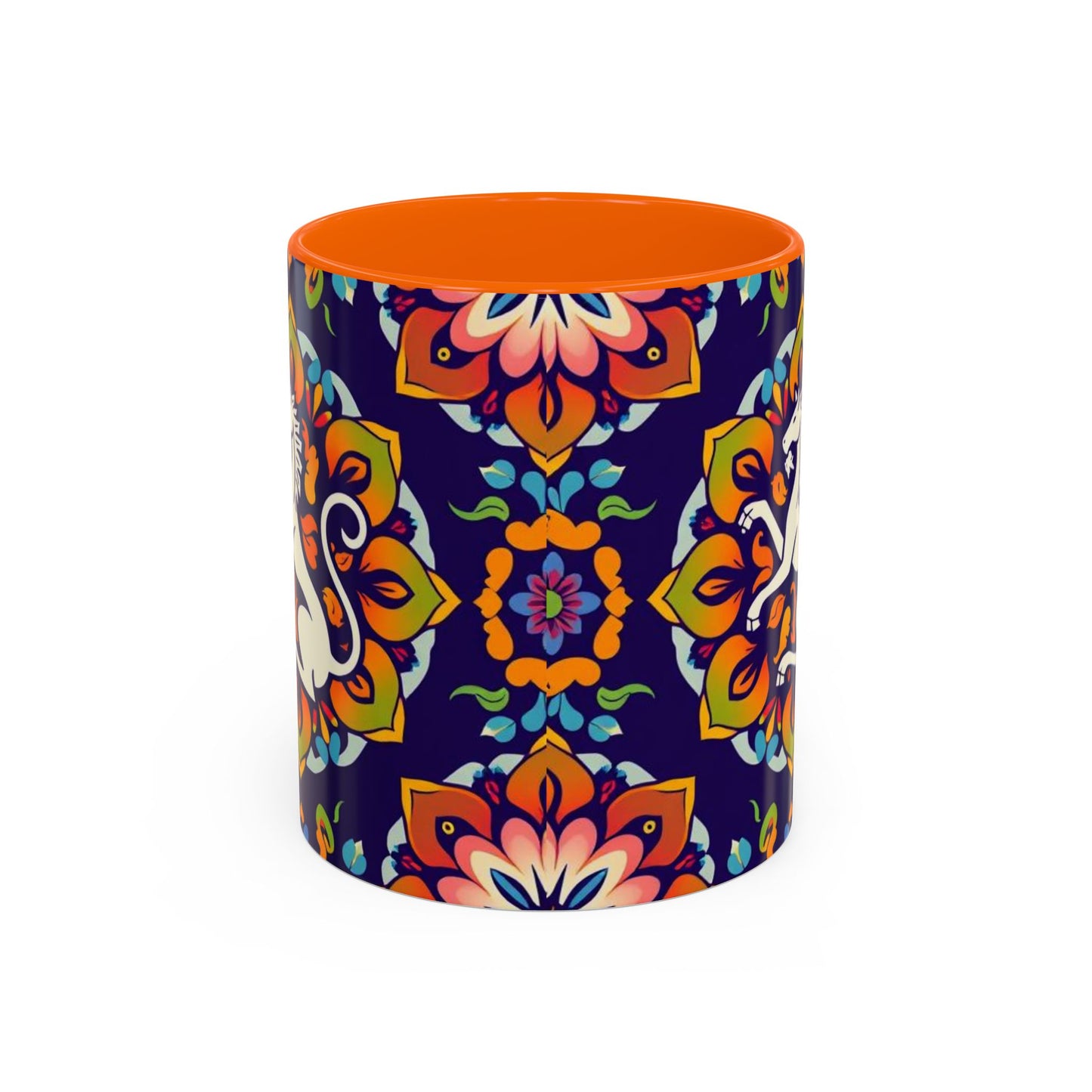 Accent Coffee Mug, Virgo, Zodiac v4. Flower Pattern, (11, 15oz)