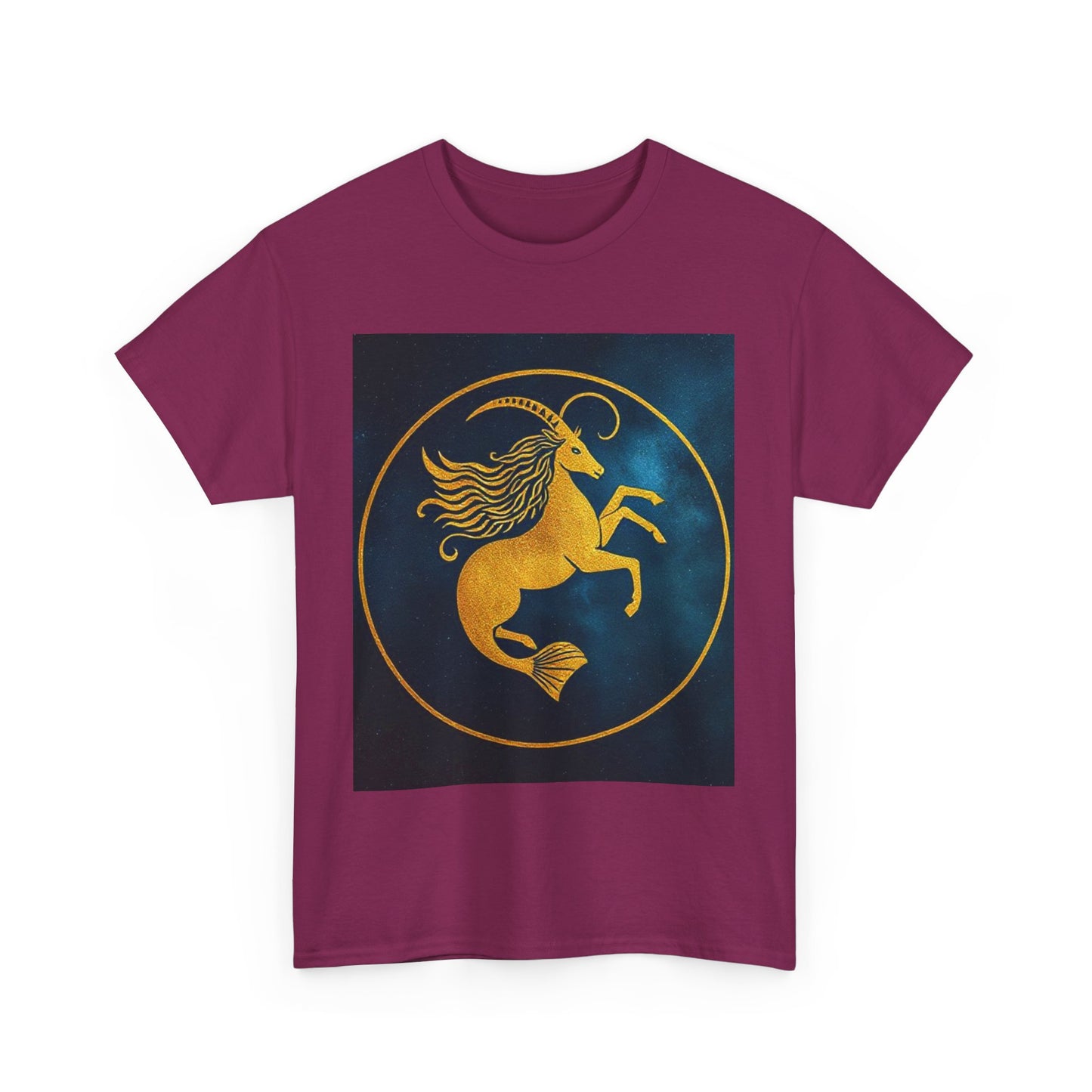Unisex Heavy Cotton T-Shirt, Capricorn Animal v3, Symbol, Zodiac Design