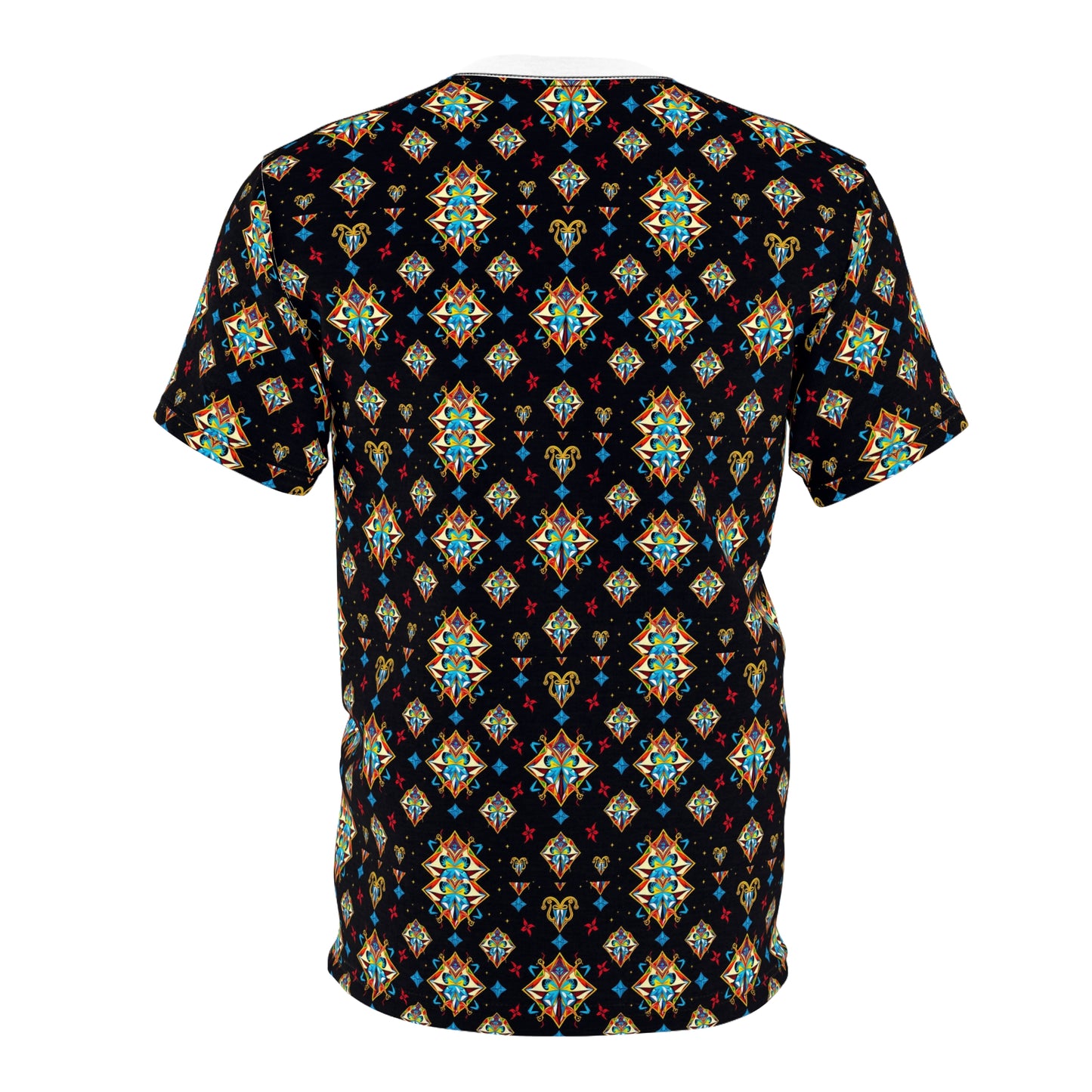 Unisex Cut & Sew T-Shirt, (AOP), Sagittarius, Zodiac v1, Jewels Pattern