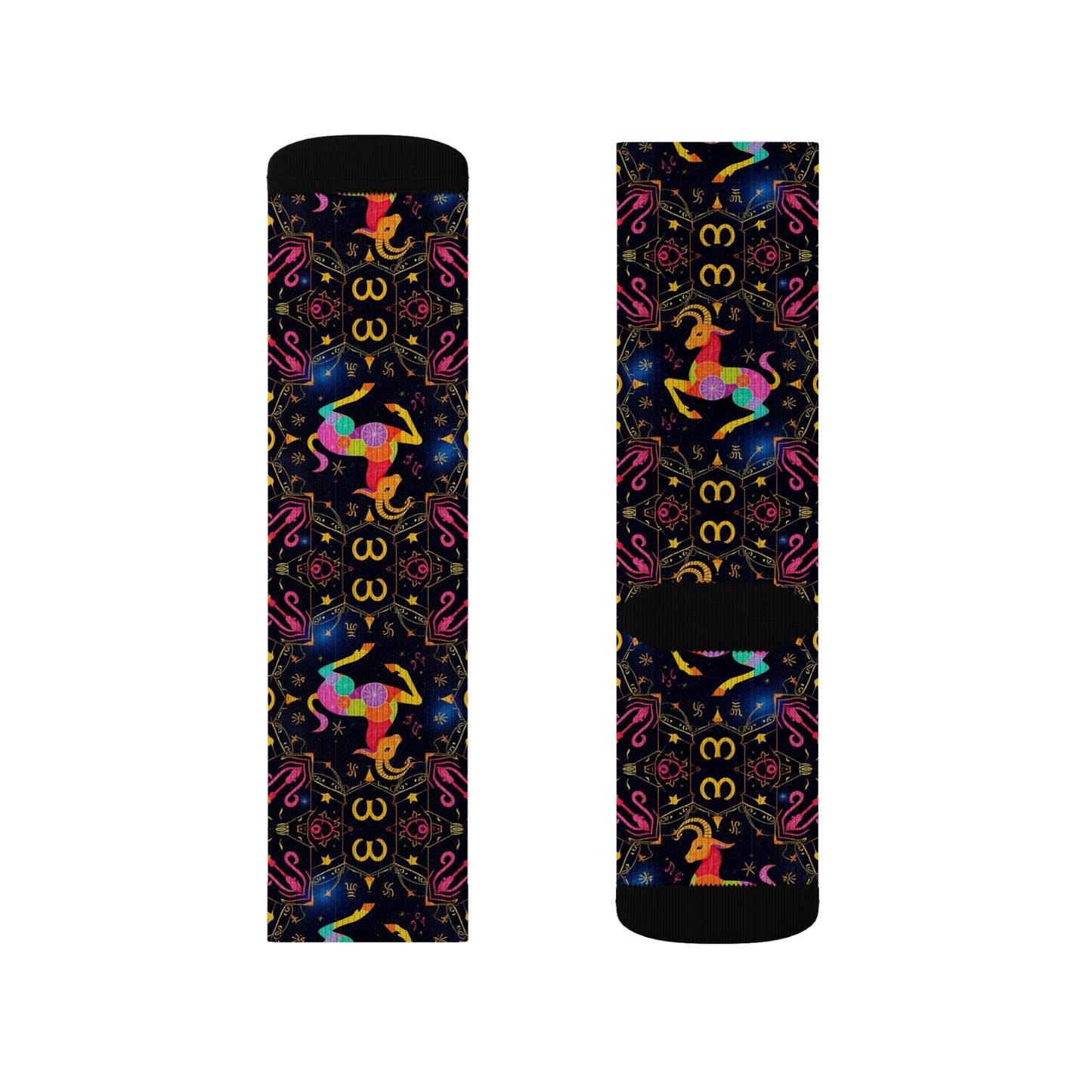 Sublimation Socks, Capricorn, Zodiac v3, Pattern