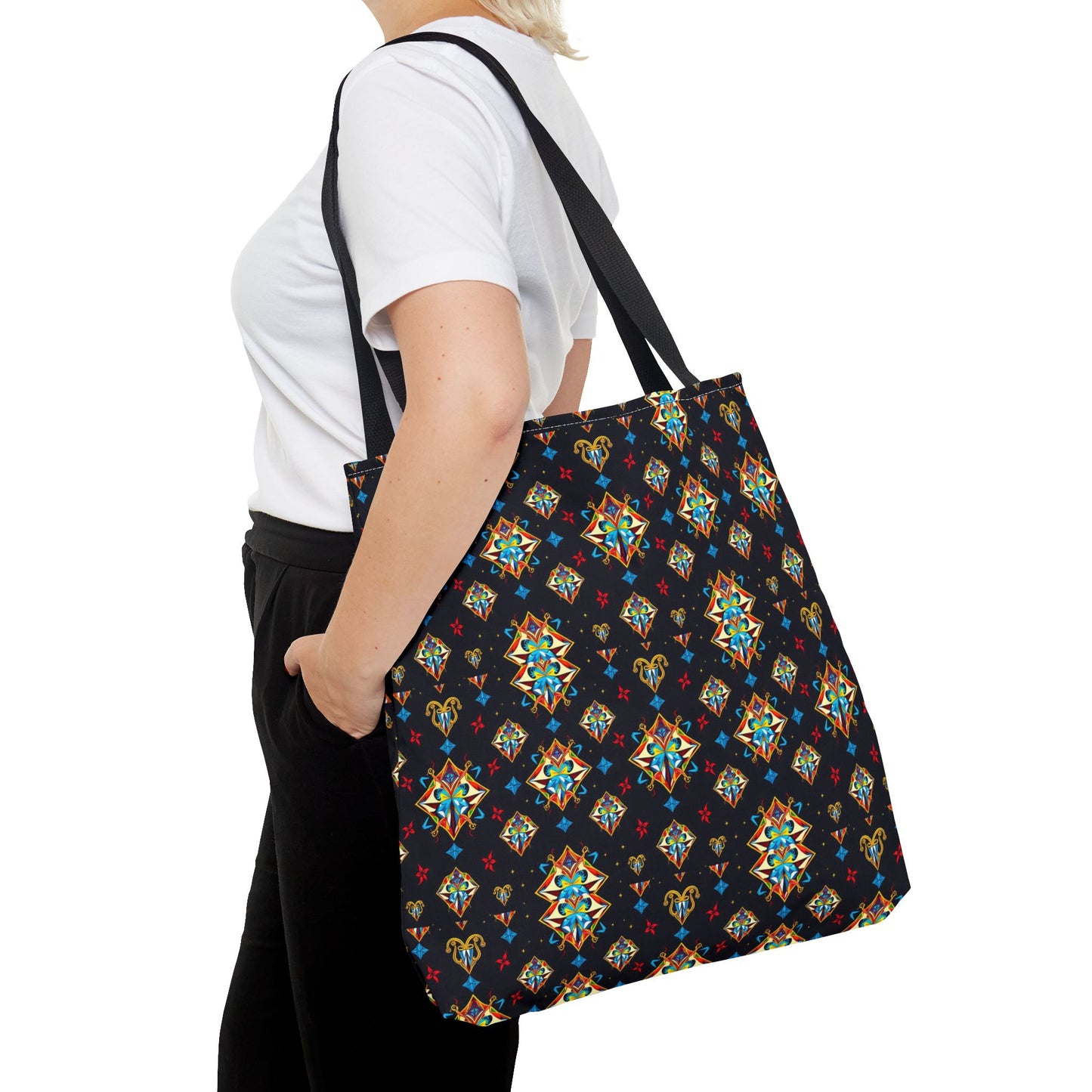 Tote Bag (AOP), Sagittarius, Zodiac v1, Jewel Pattern
