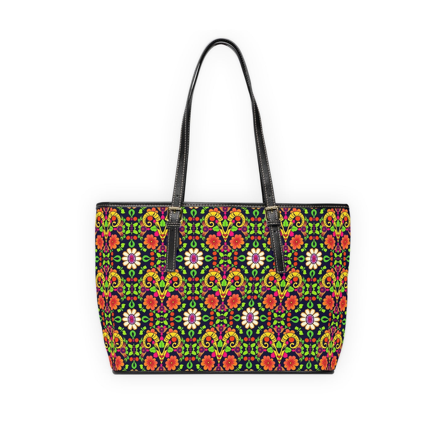 Leather Shoulder Bag, Aries, Zodiac, Flower Pattern