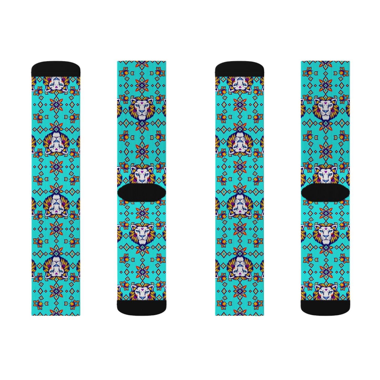 Sublimation Socks, Leo, Zodiac, Jewel Pattern