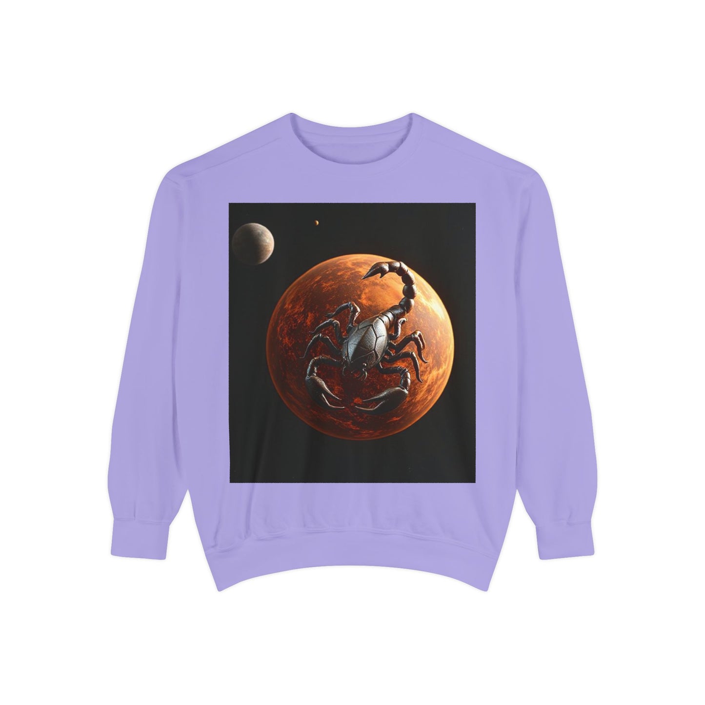 Garment-Dyed Sweatshirt, Unisex, Space Animal Design, Scorpio