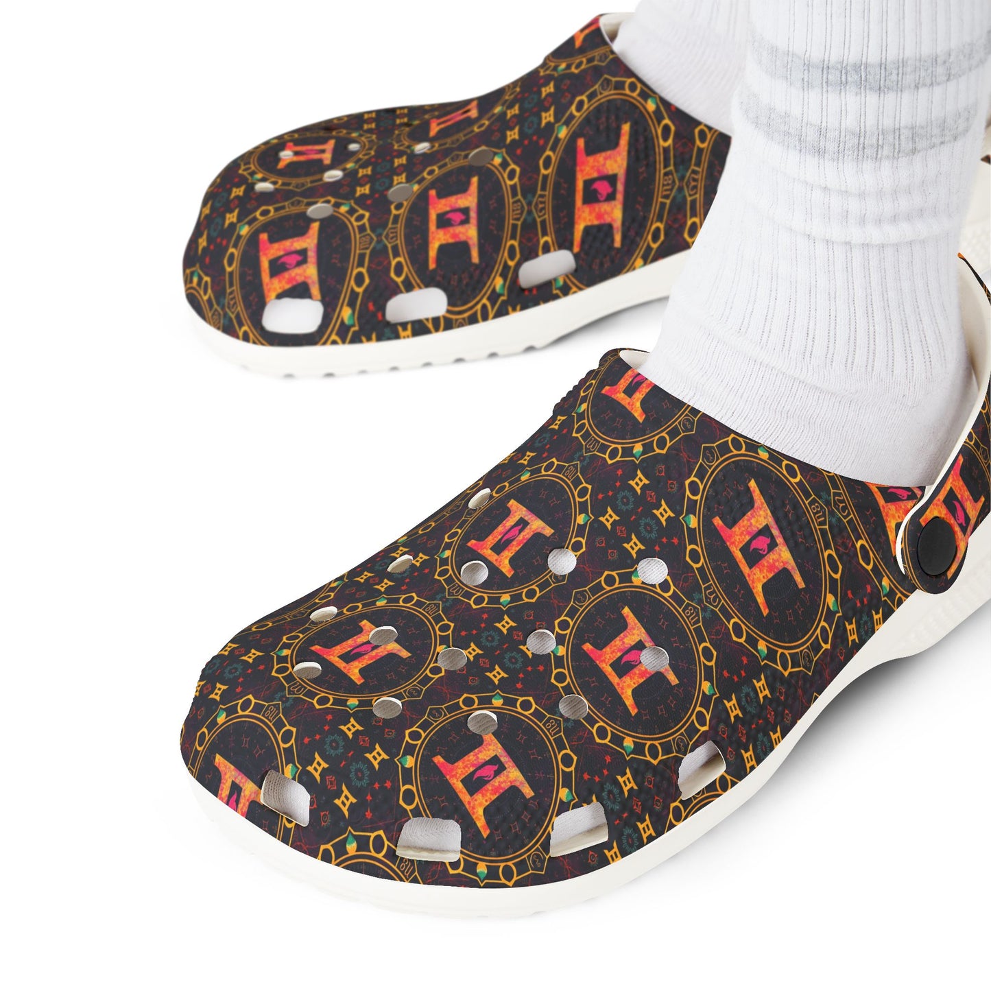 EVA Foam Rubber Shoes, (AOP), Gemini, Zodiac, Pattern