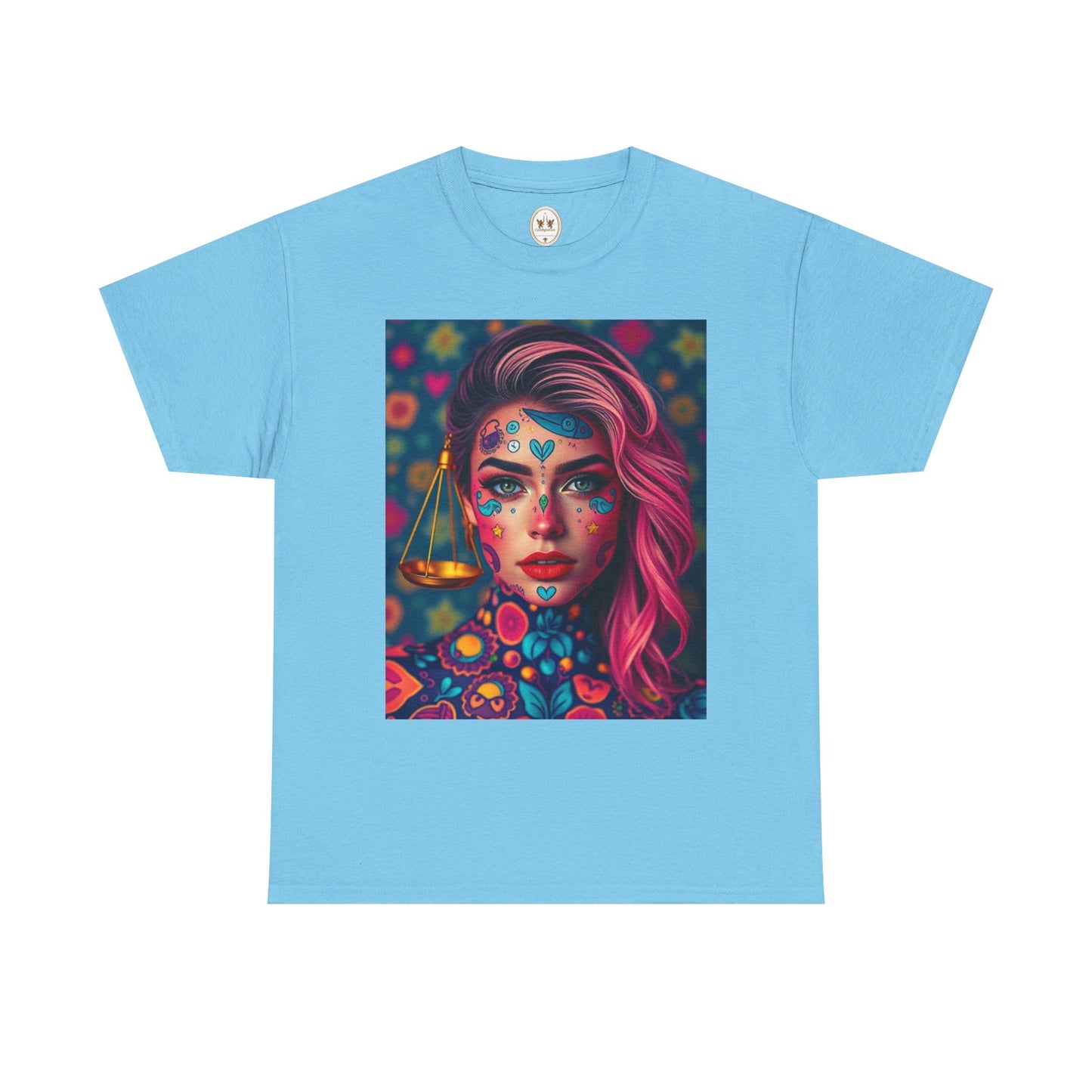 Unisex Heavy Cotton T-Shirt, Libra, Zodiac v2, Sexy Art
