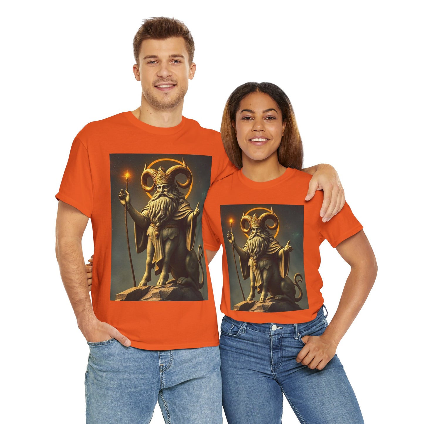 Unisex Heavy Cotton T-Shirt, Taurus God, Zodiac Design