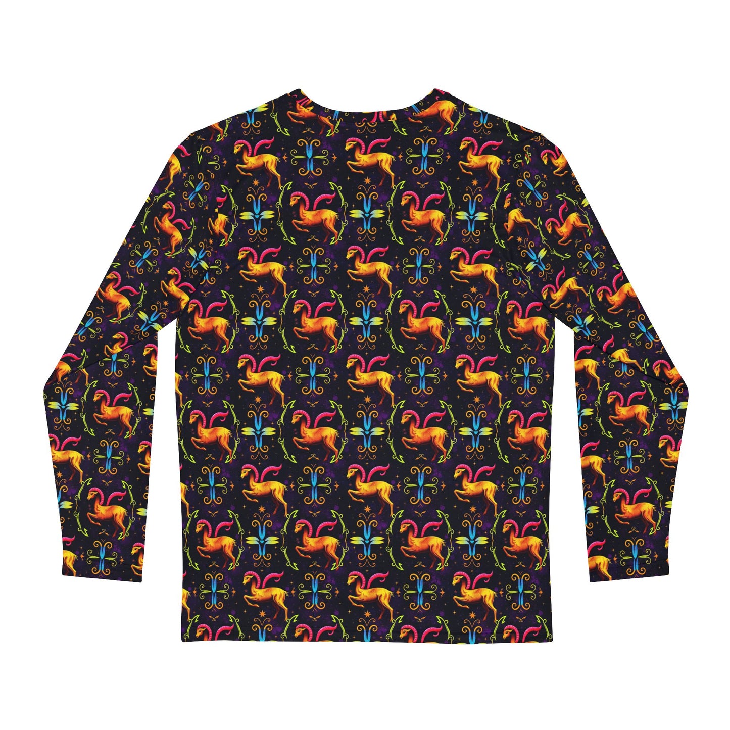 Men's Long Sleeve Shirt, (AOP), Aries, Zodiac v2, Pattern