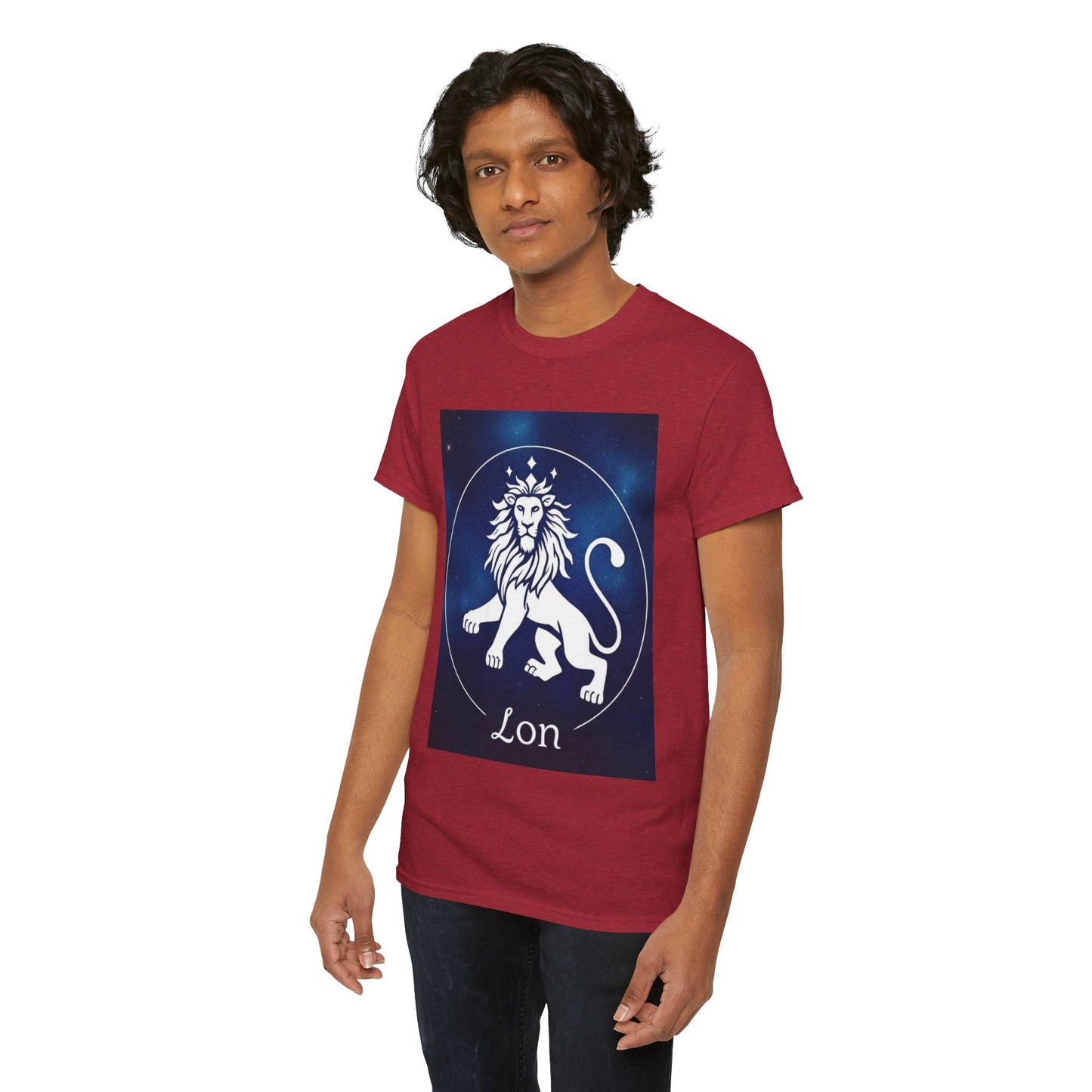 Unisex Heavy Cotton T-Shirt, Space Lion v1, Leo Zodiac Design