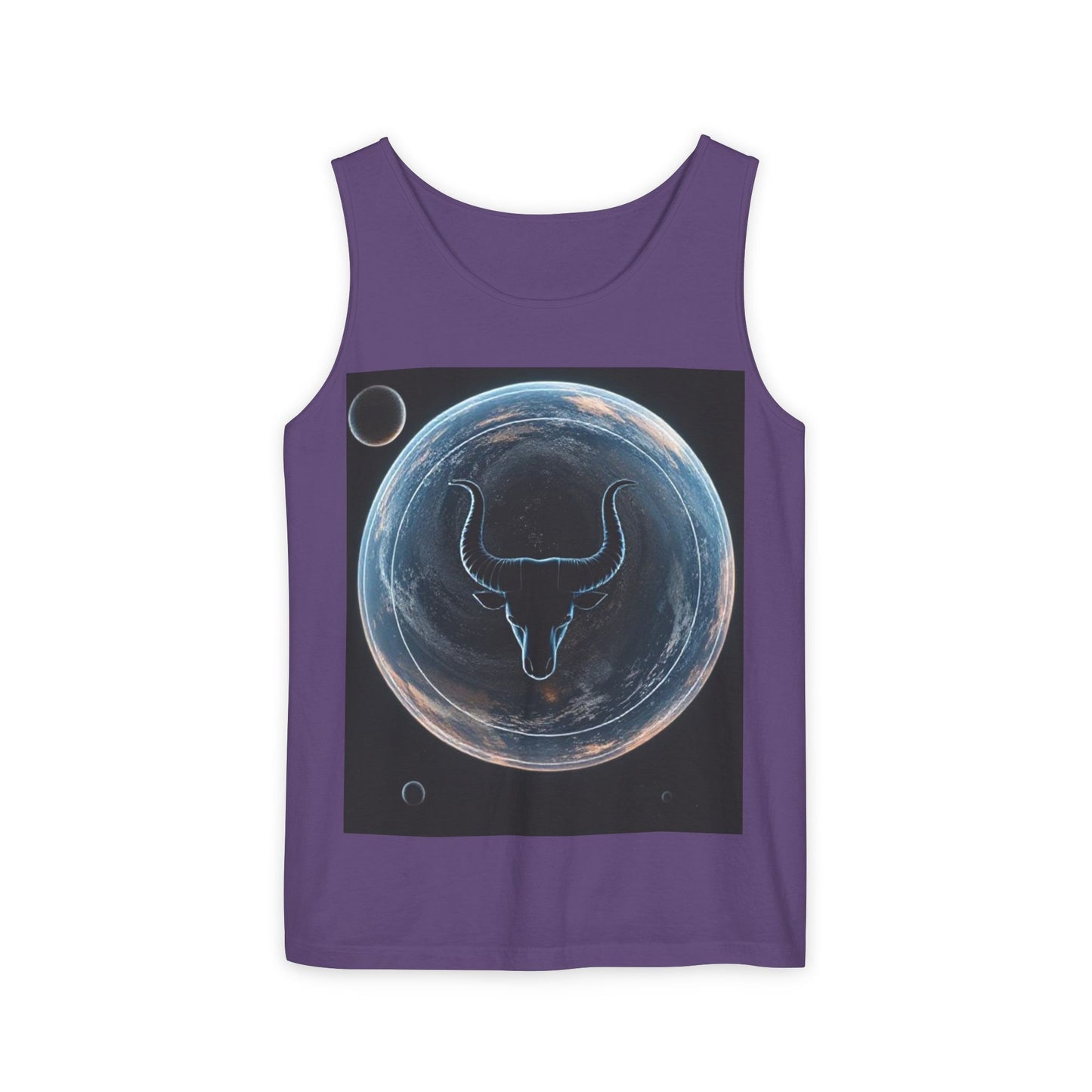 Unisex Garment-Dyed, Tank Top, Taurus Design, Planet Animal v1, 100% US cotton