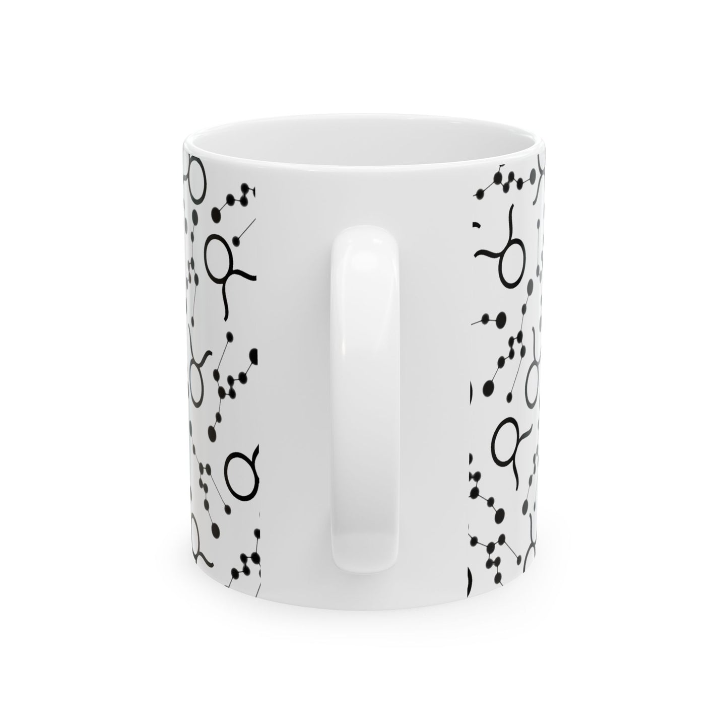 Ceramic Mug, (11oz, 15oz), Ceramic Coffee Mug, AOP, Constellation & Symbol, Taurus Zodiac Design