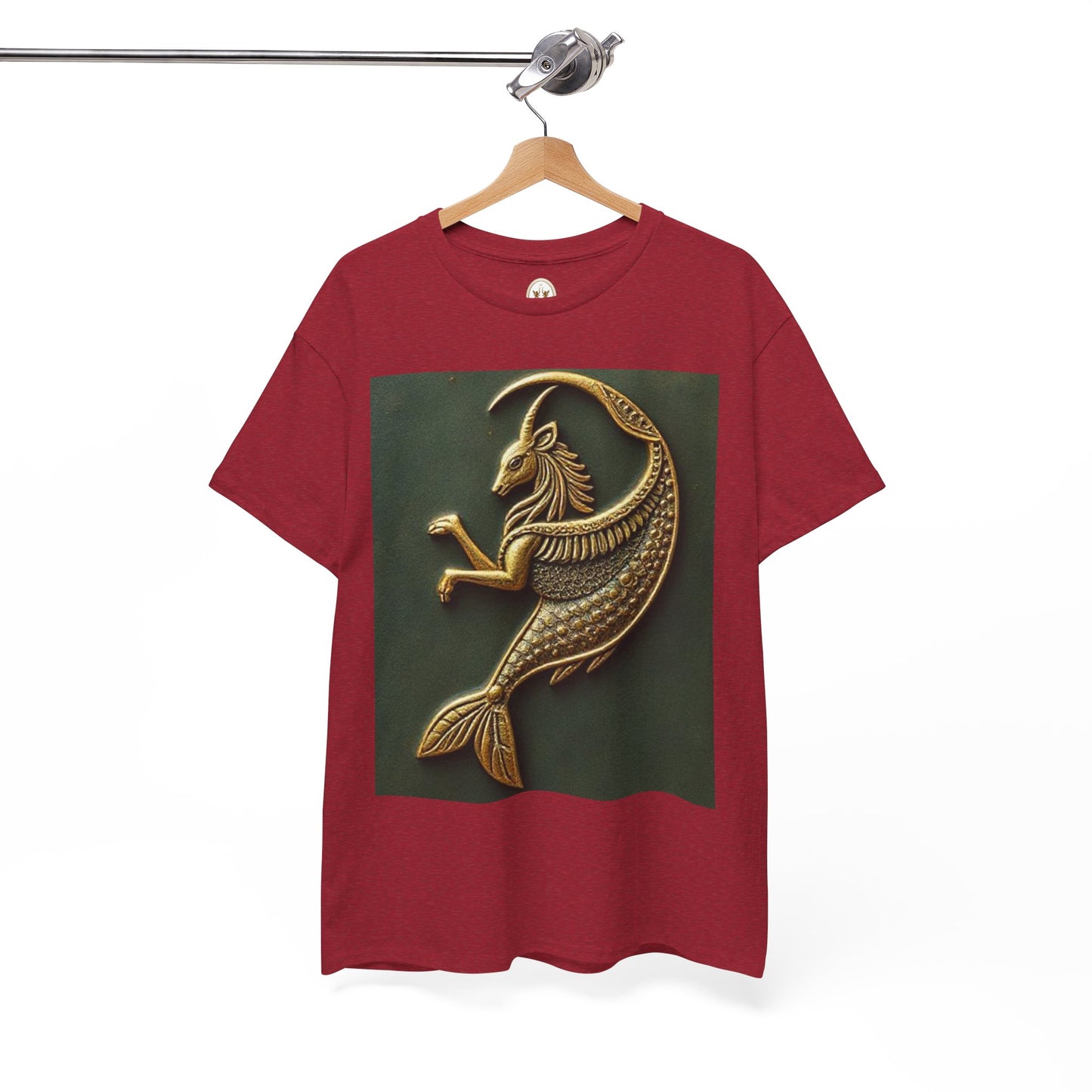 Unisex Heavy Cotton T-Shirt, Capricorn Animal v1, Symbol, Zodiac Design