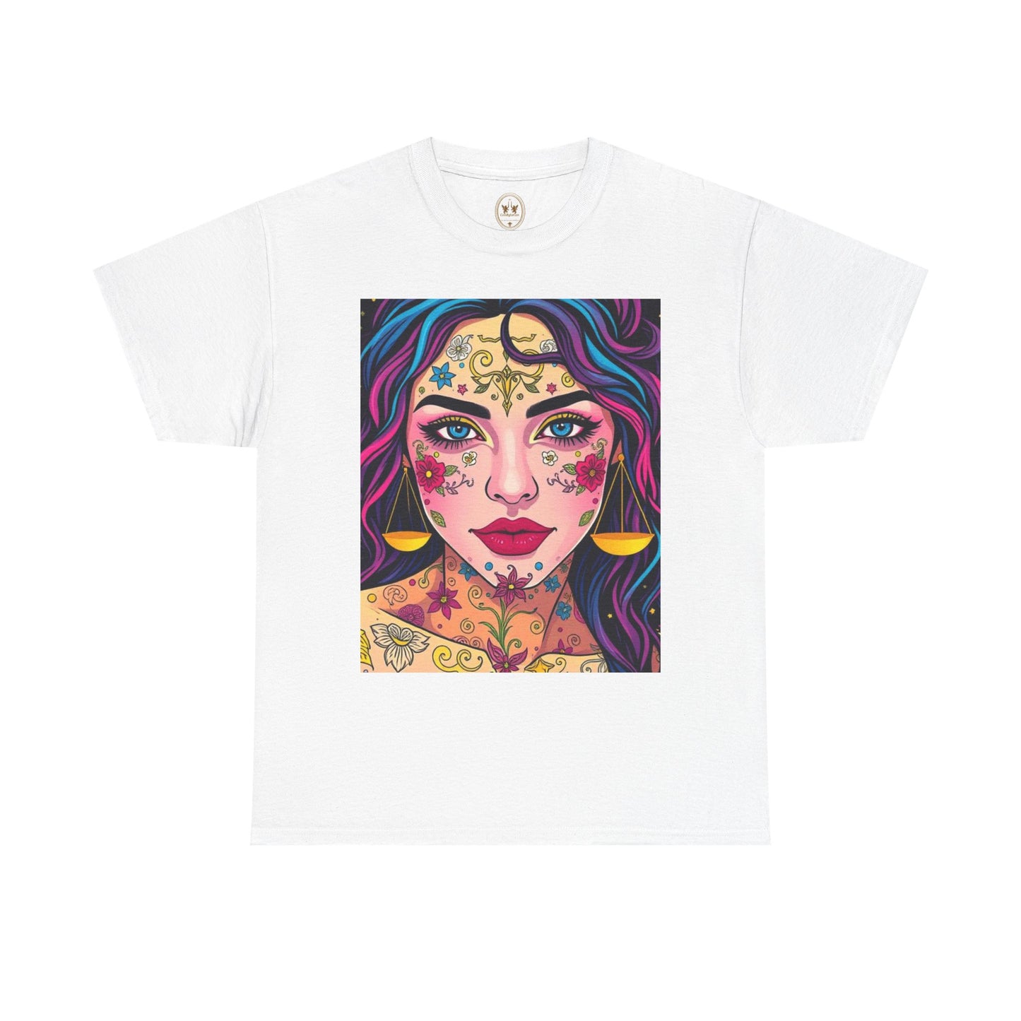 Unisex Heavy Cotton T-Shirt, Libra, Zodiac v4, Sexy Art