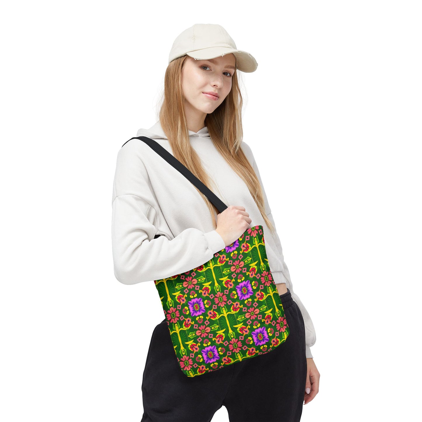 Tote Bag (AOP), Libra, Zodiac, Flower Pattern