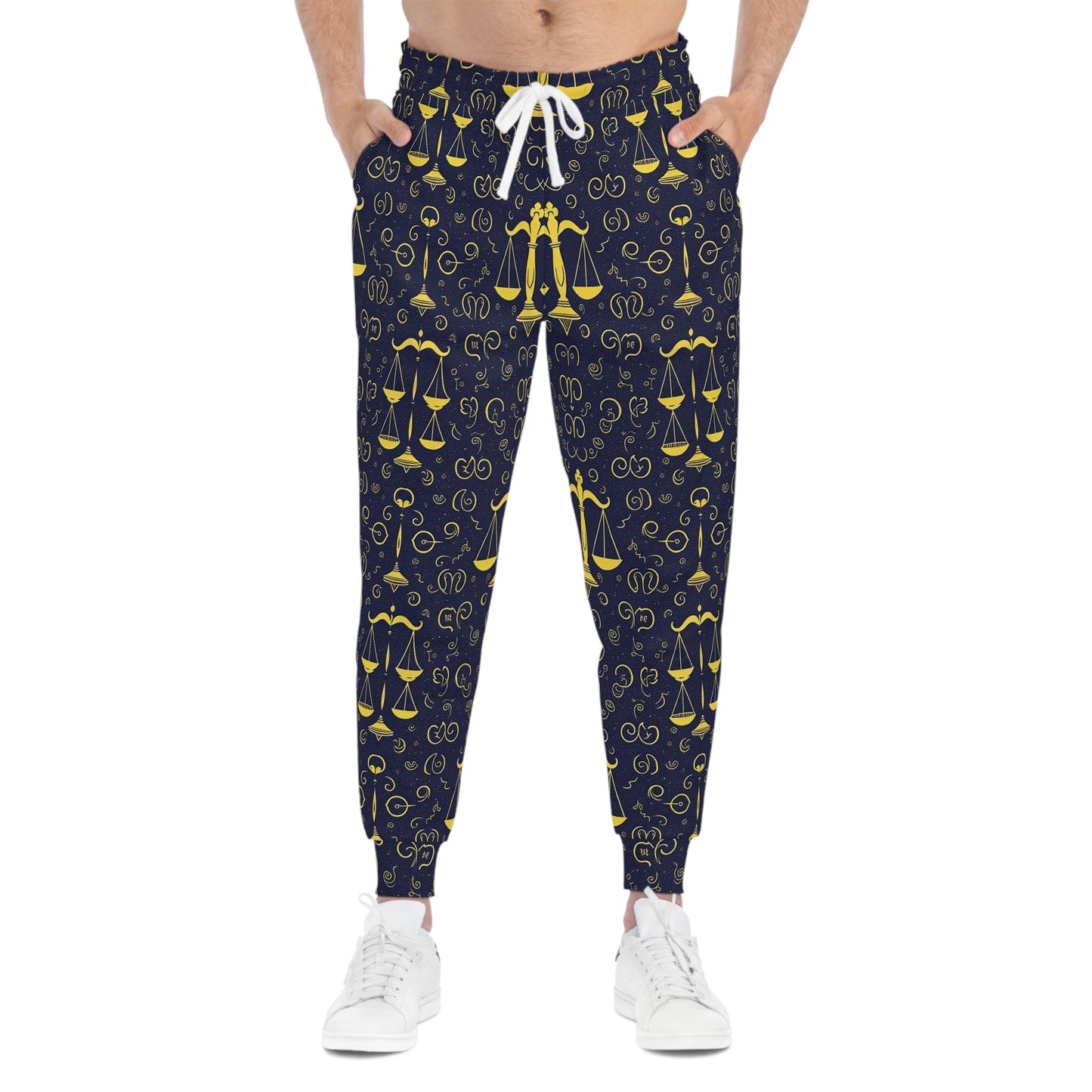 Athletic Joggers, Zodiac Design, Pattern, Libra, AOP