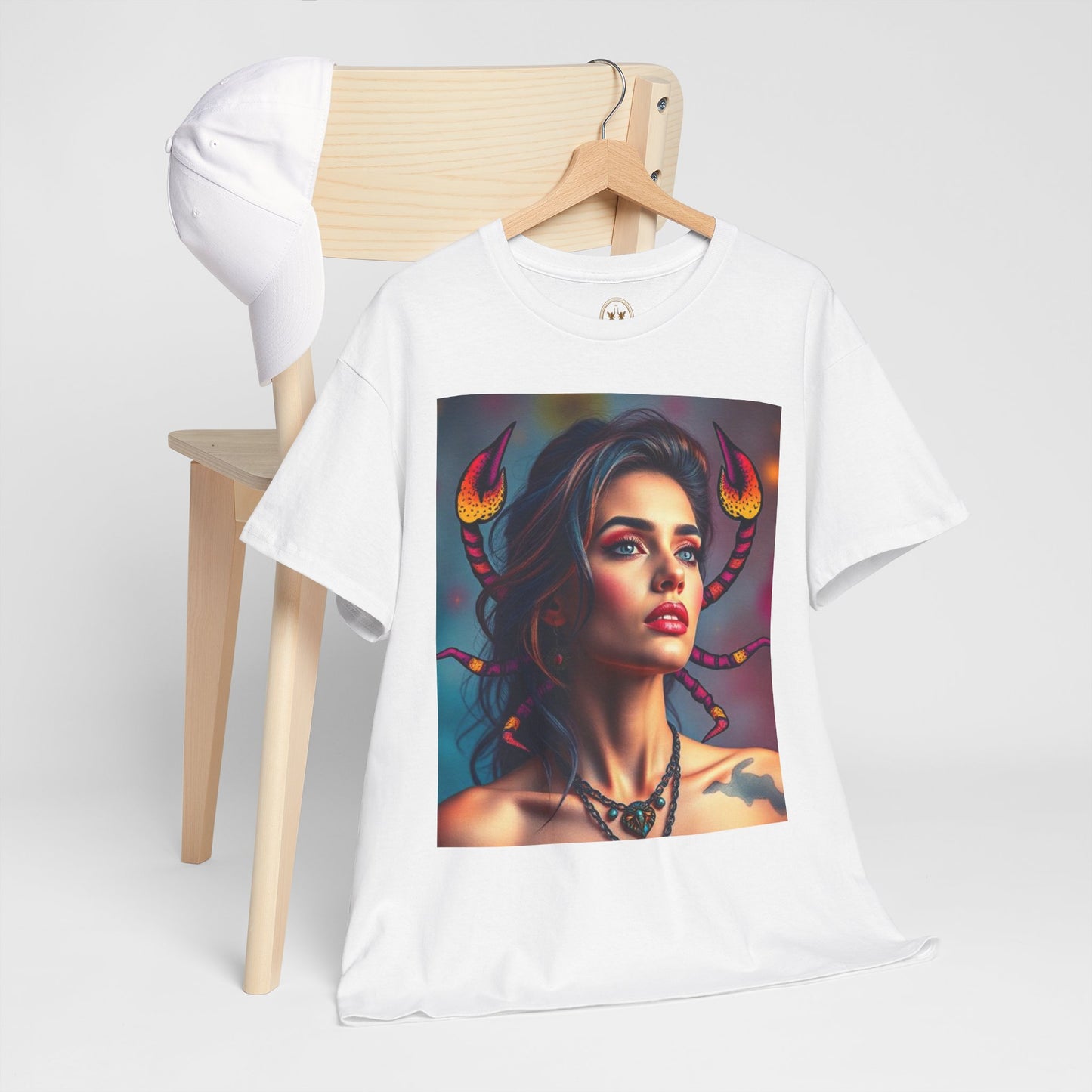 Unisex Heavy Cotton T-Shirt, Scorpio, Zodiac v2, Sexy Art