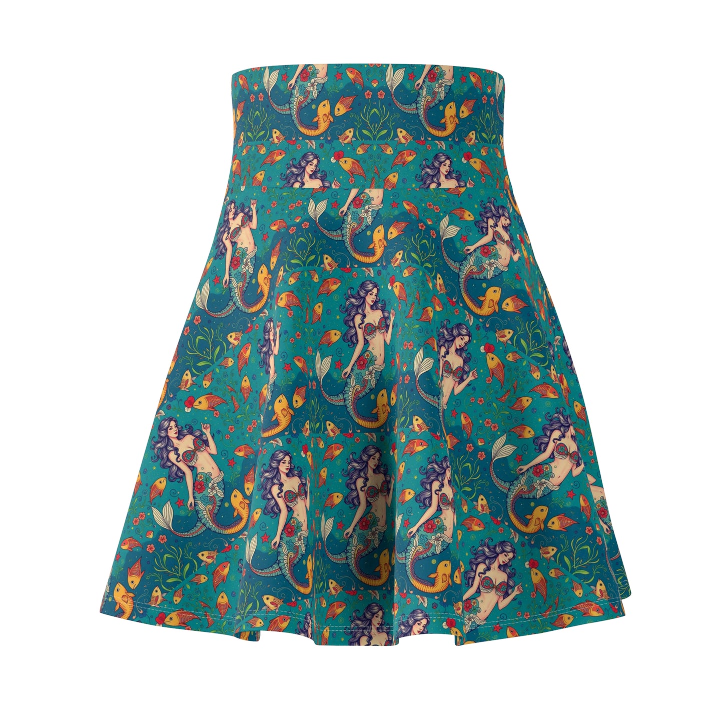 Women's Skater Skirt, (AOP), Pisces, Zodiac v1, Sexy Pattern