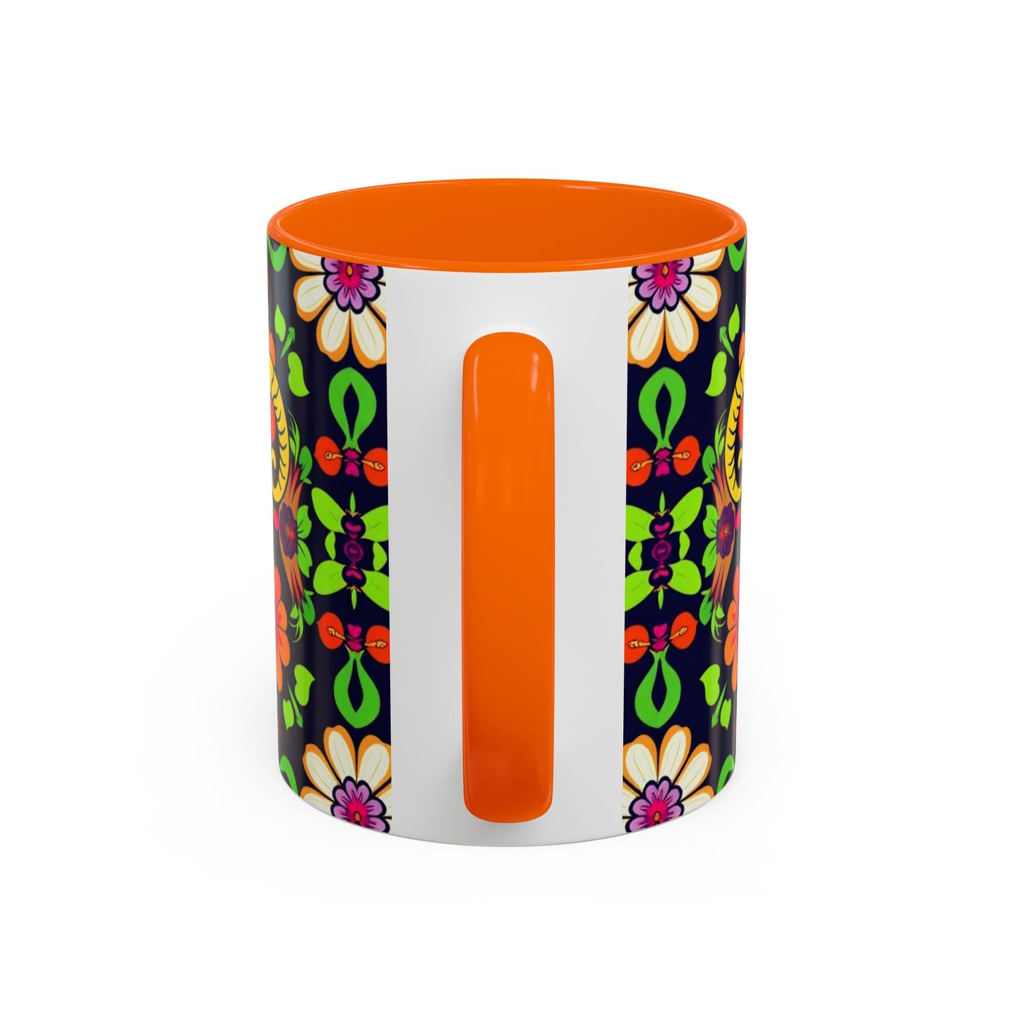 Accent Coffee Mug, Aries, Zodiac v2, Flower Pattern, (11, 15oz)