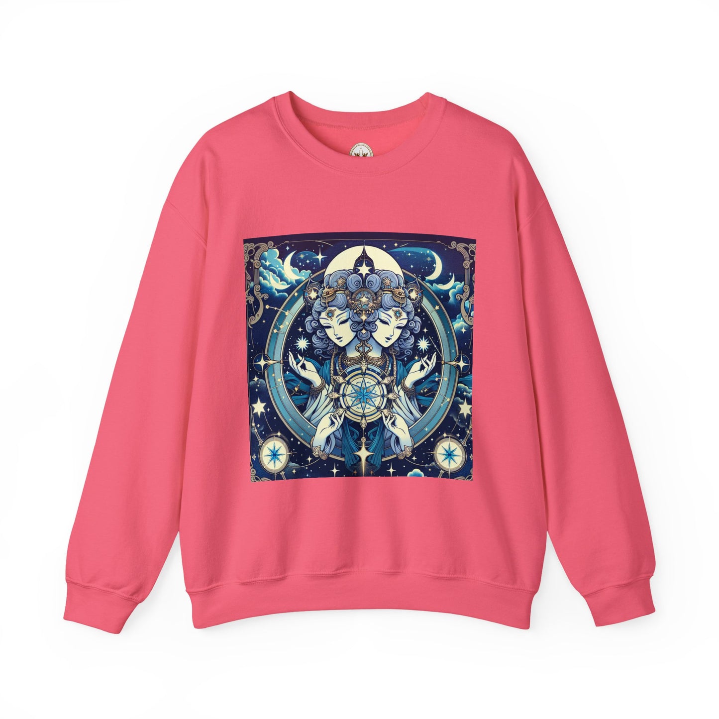 Unisex Heavy Blend™ Crewneck Sweatshirt,Twin Body, Gemini Zodiac Design