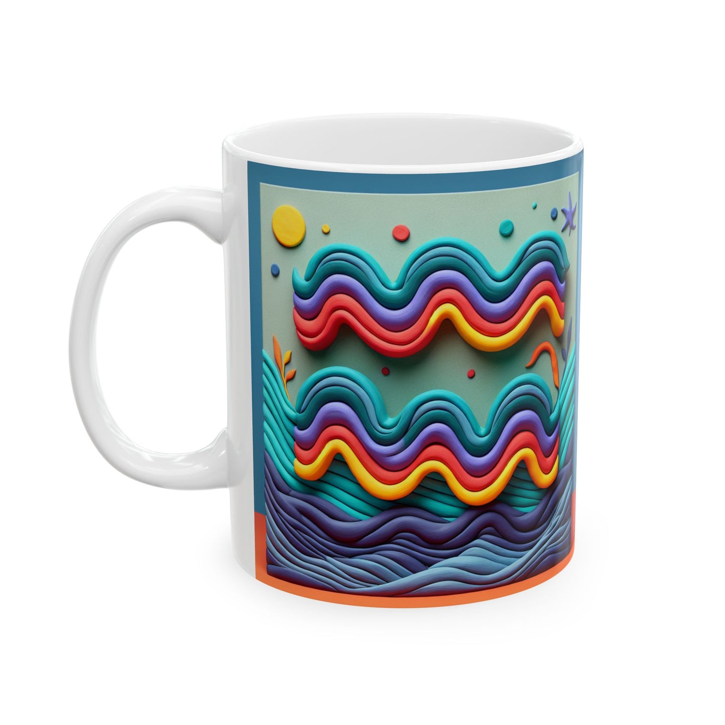 Ceramic Mug, (11oz, 15oz), Ceramic Coffee Mug, Aquarius Water Painting, Zodiac Design