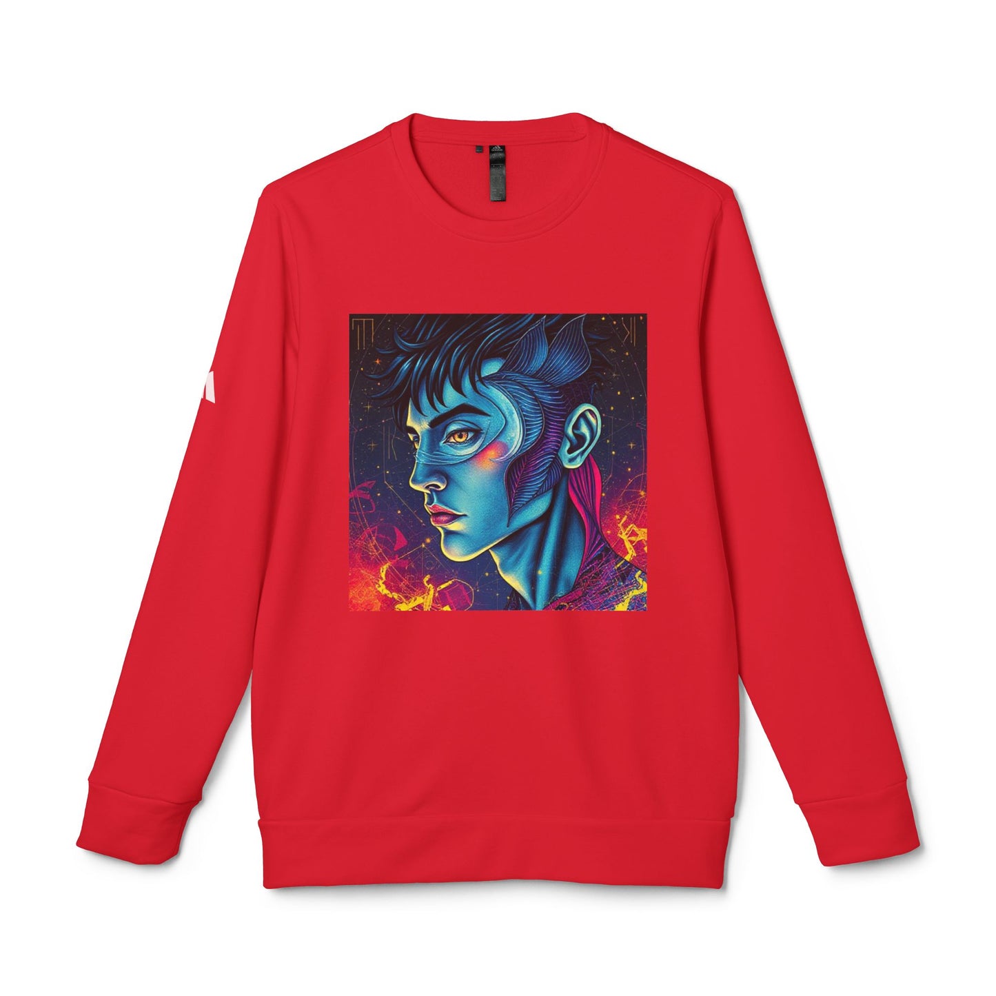 Adidas, Unisex Fleece Crewneck Sweatshirt, Pisces, Pop Art, Zodiac