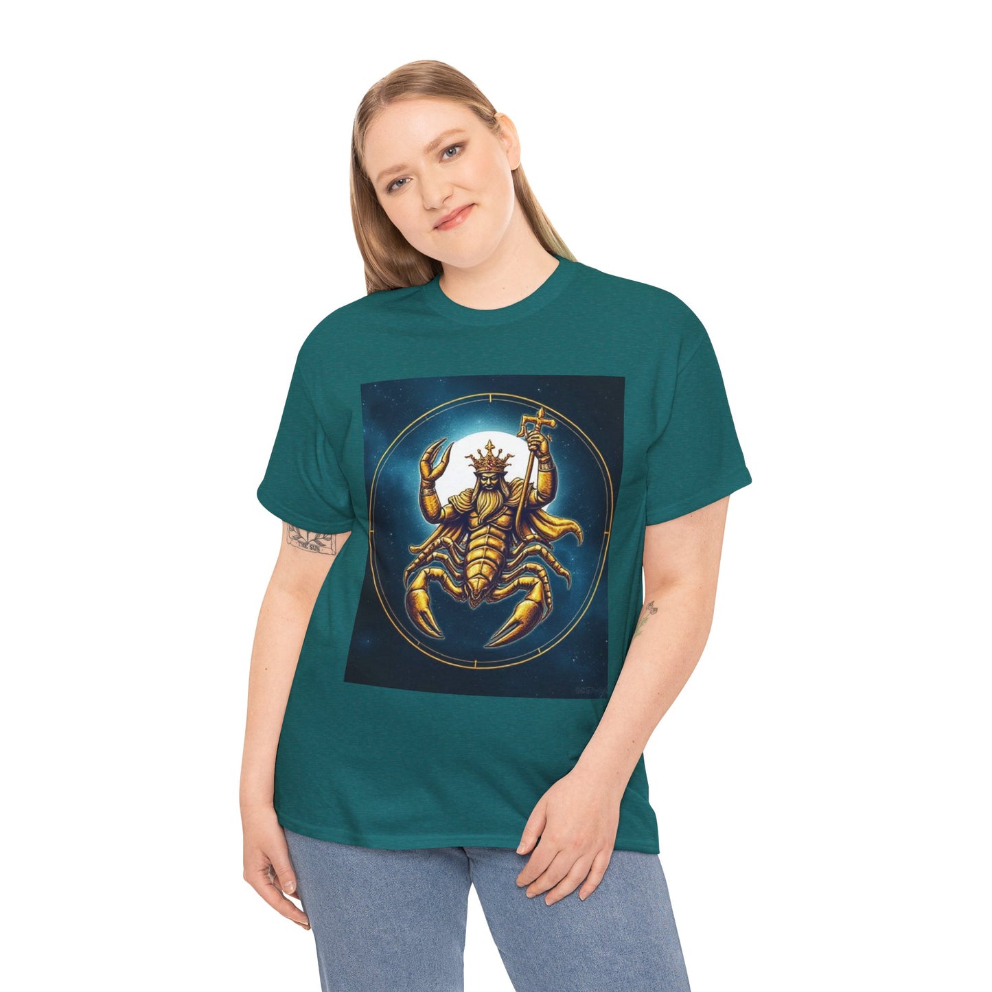 Unisex Heavy Cotton T-Shirt, Moon, Scorpio Zodiac Design
