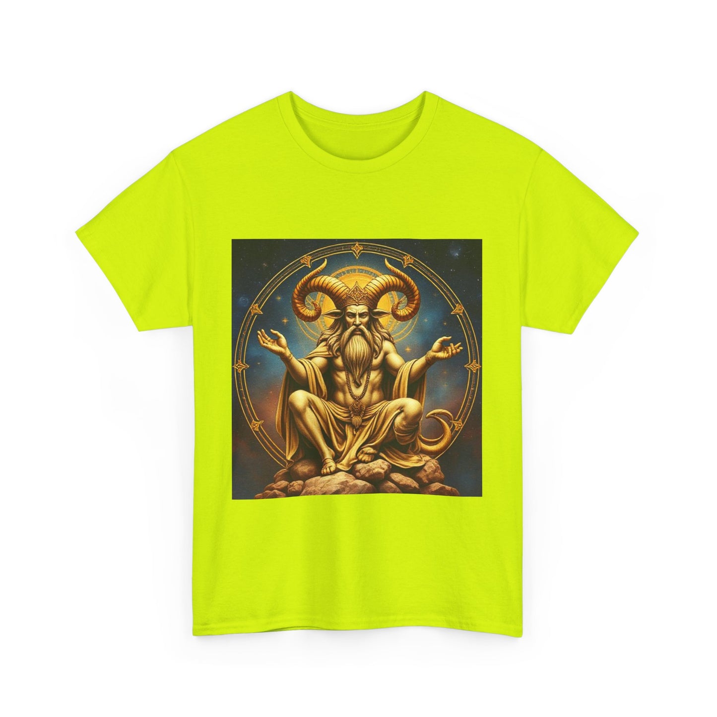 Unisex Heavy Cotton T-Shirt, On The Throne, Taurus Zodiac Design