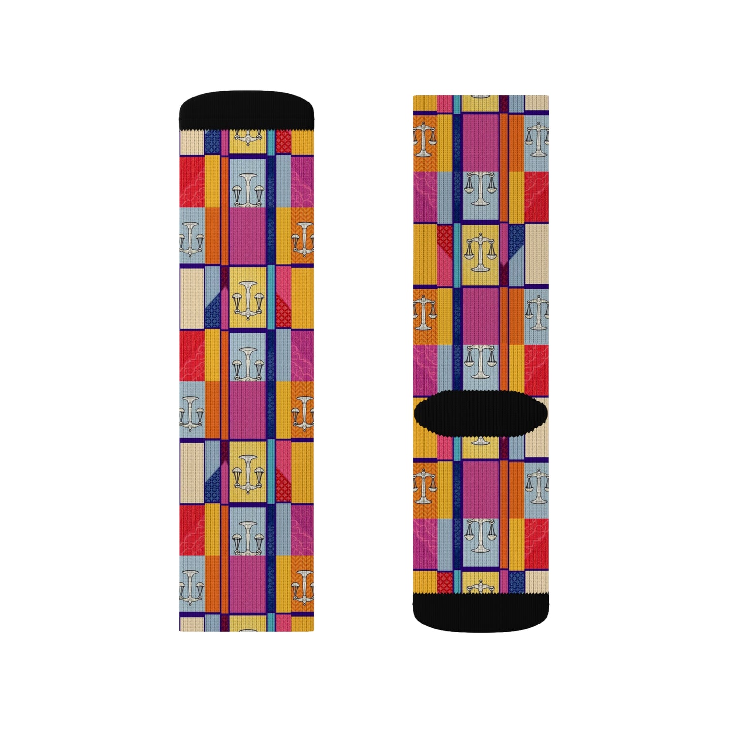 Sublimation Socks, Libra, Zodiac, Shapes Pattern