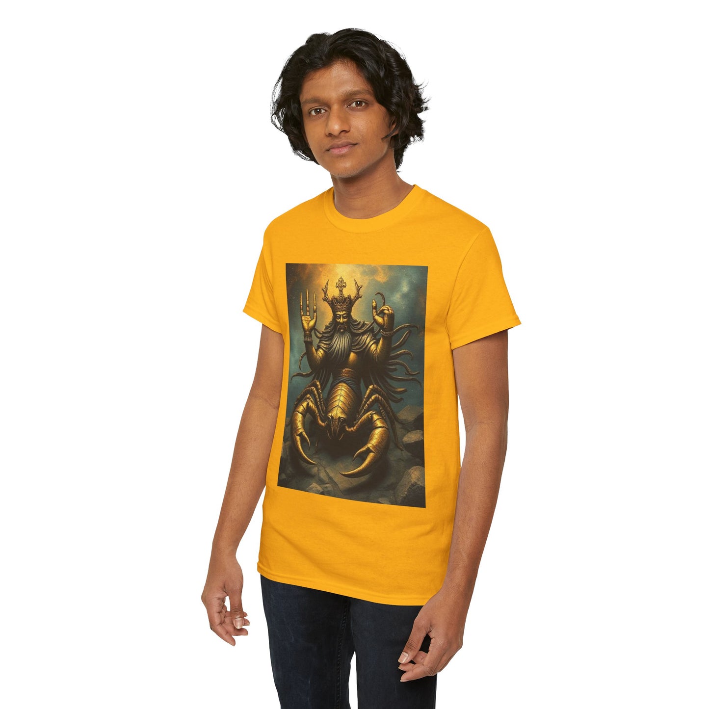 Unisex Heavy Cotton T-Shirt, Desert Scorpio King, Zodiac Design