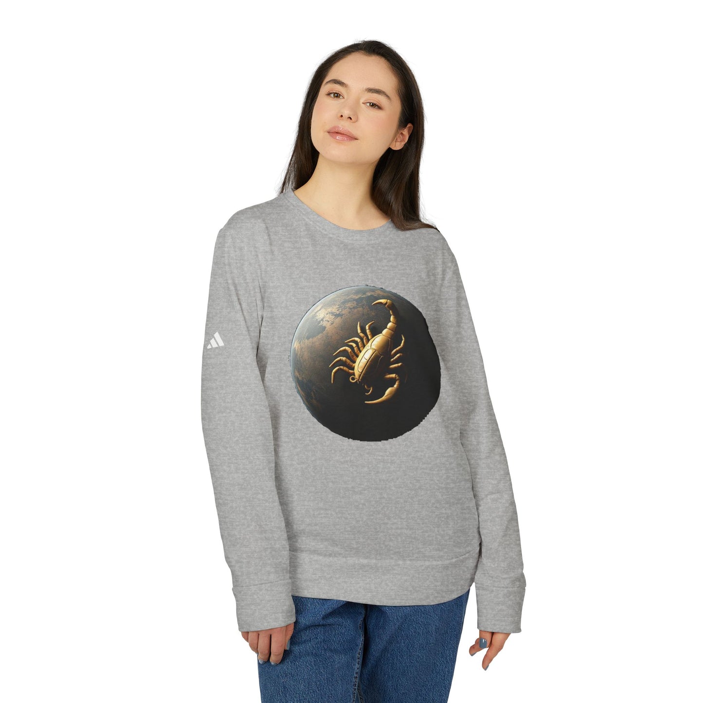 Adidas, Unisex Fleece Crewneck Sweatshirt, Scorpio, Planet Animal, Zodiac